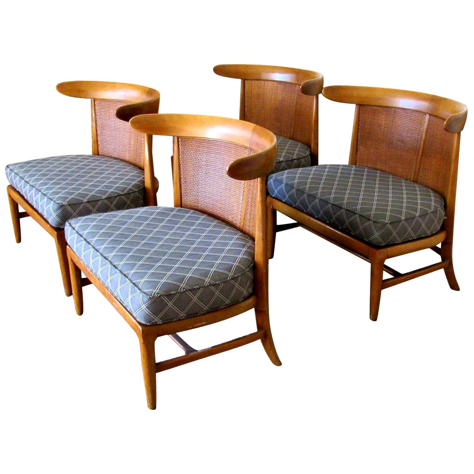 Four Midcentury Tomlinson Sophisticate Slipper Chairs, circa 1956 For Sale