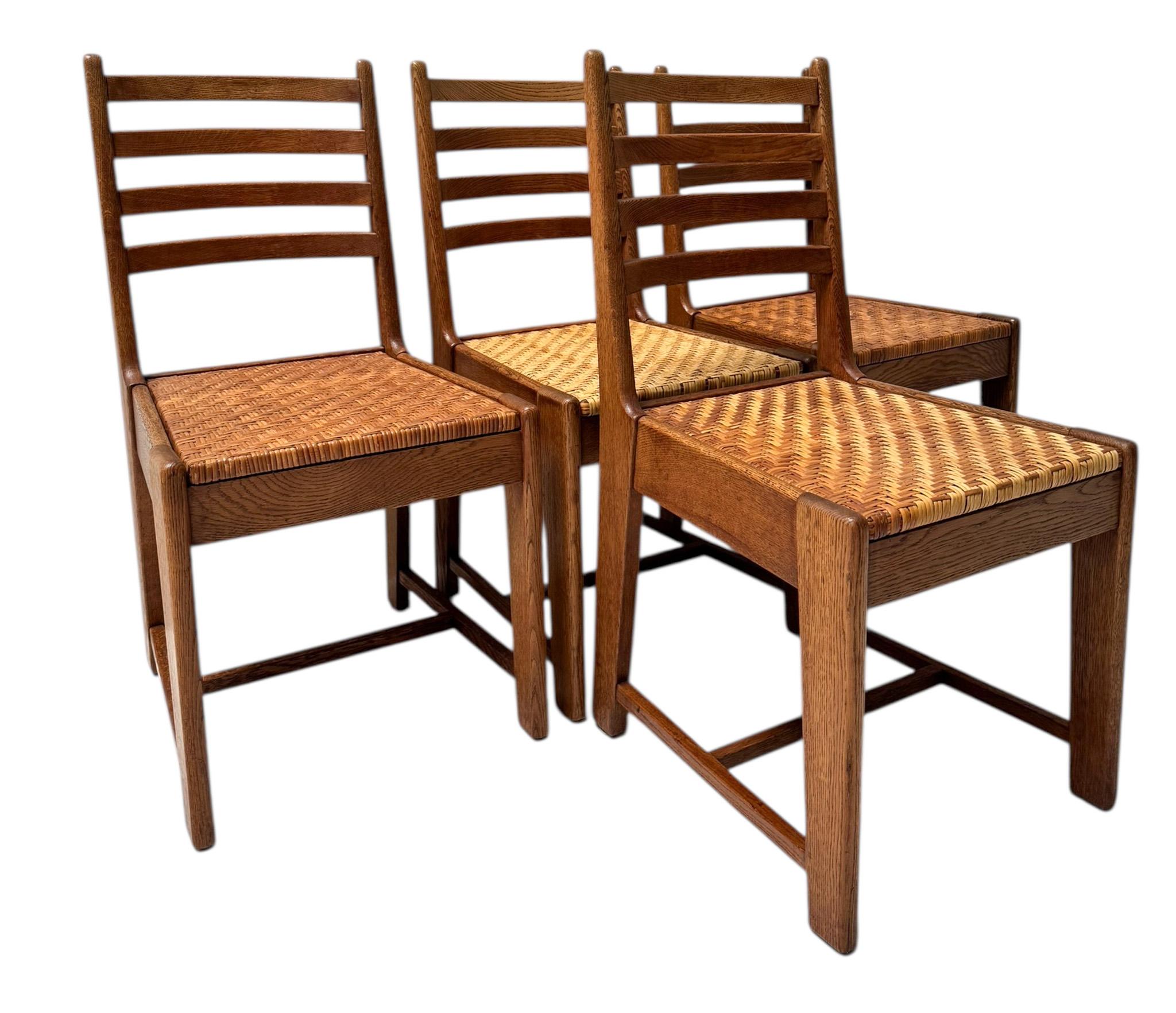 Four Modernist Art Deco Dining Room Chairs by Bas van Pelt for My Home, 1930s (Art déco) im Angebot