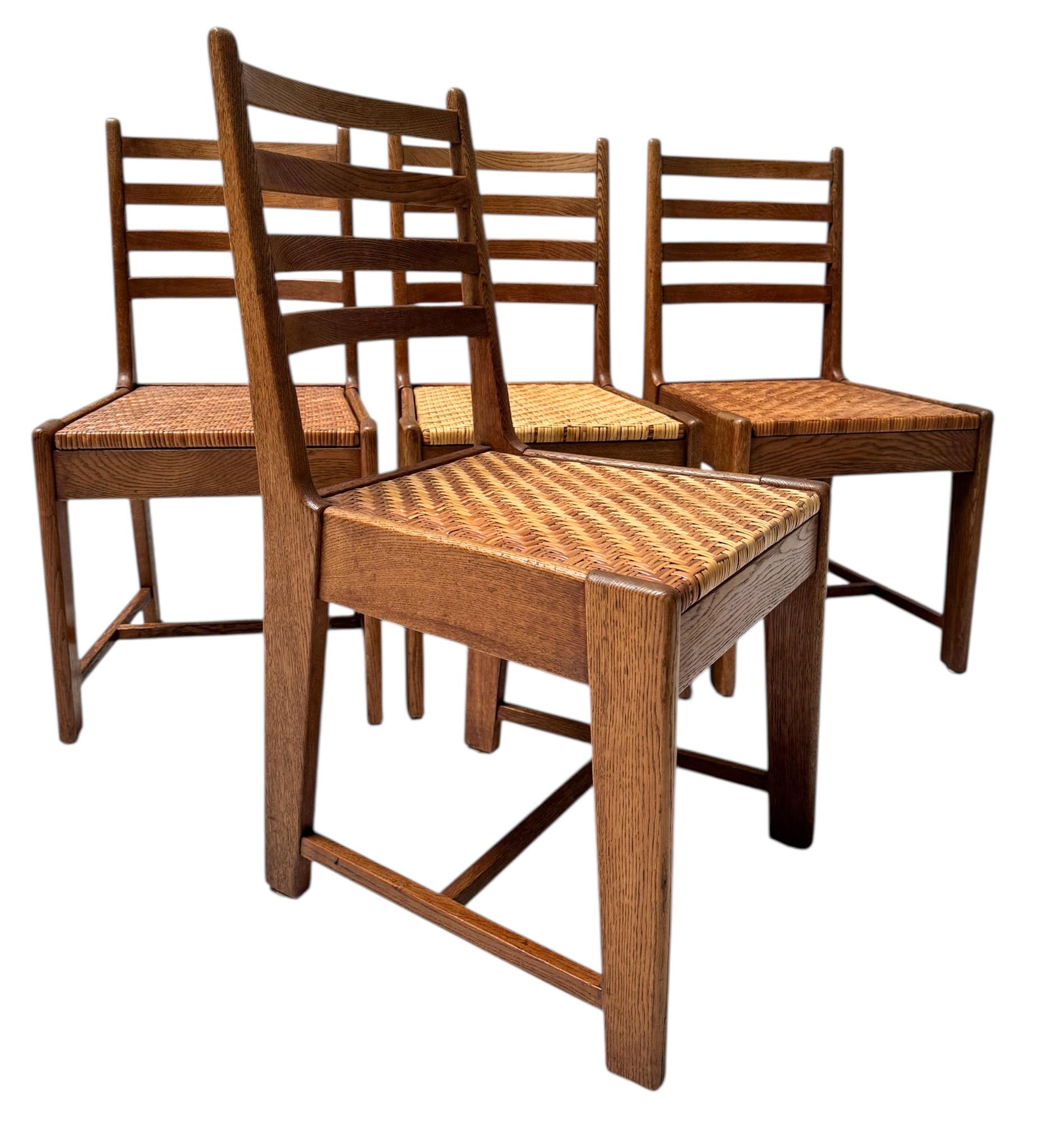 Four Modernist Art Deco Dining Room Chairs by Bas van Pelt for My Home, 1930s (Niederländisch) im Angebot