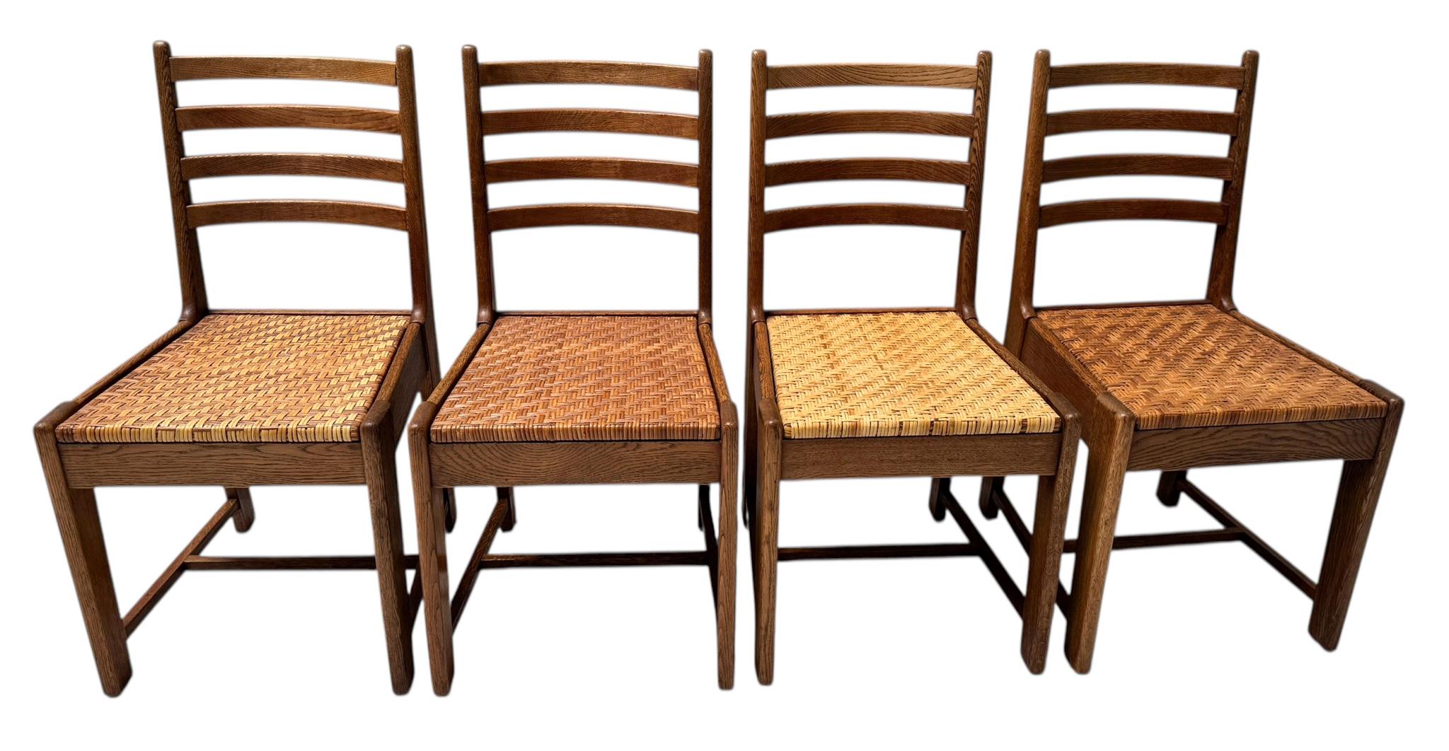 Four Modernist Art Deco Dining Room Chairs by Bas van Pelt for My Home, 1930s (Mitte des 20. Jahrhunderts) im Angebot