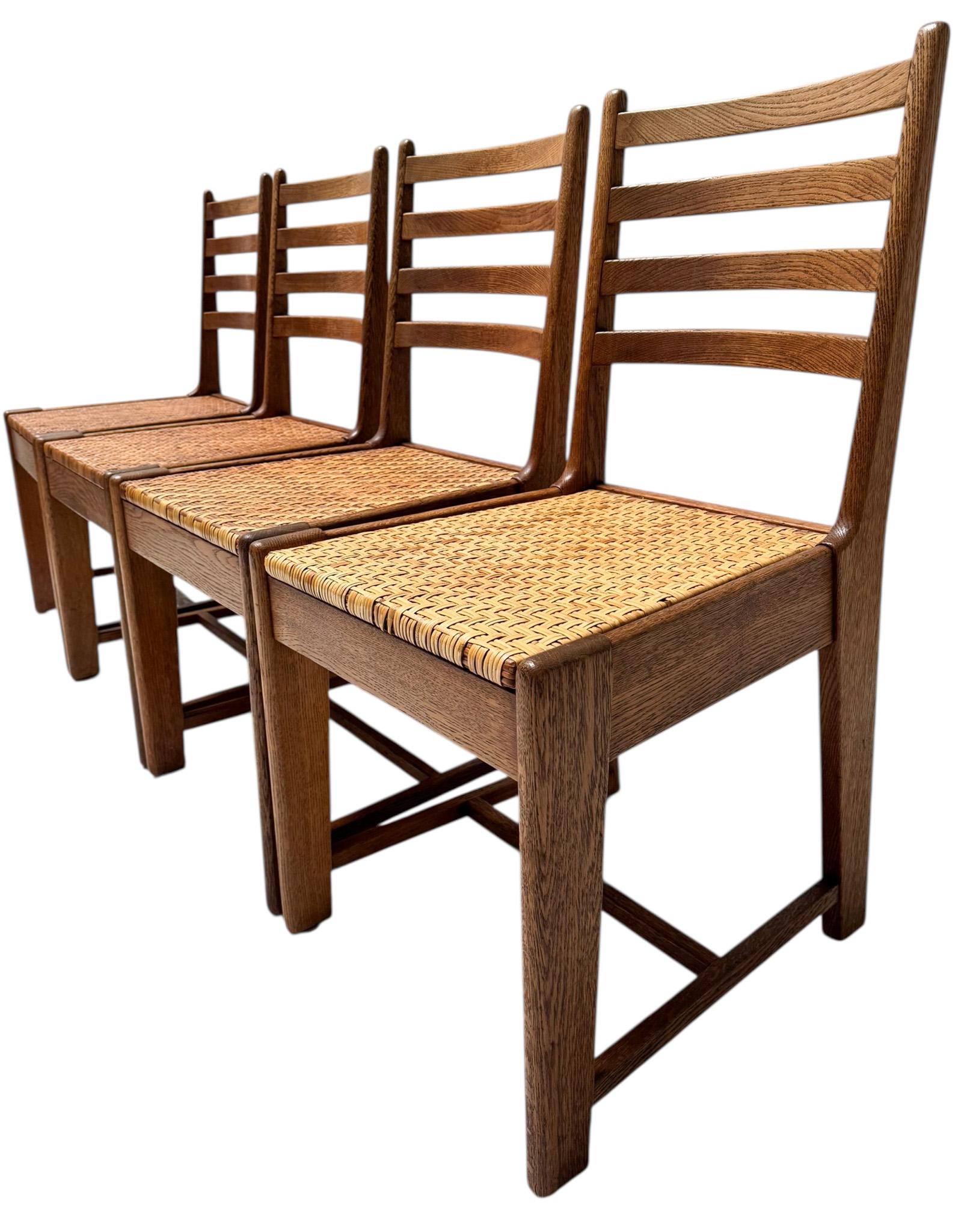 Four Modernist Art Deco Dining Room Chairs by Bas van Pelt for My Home, 1930s im Angebot 2