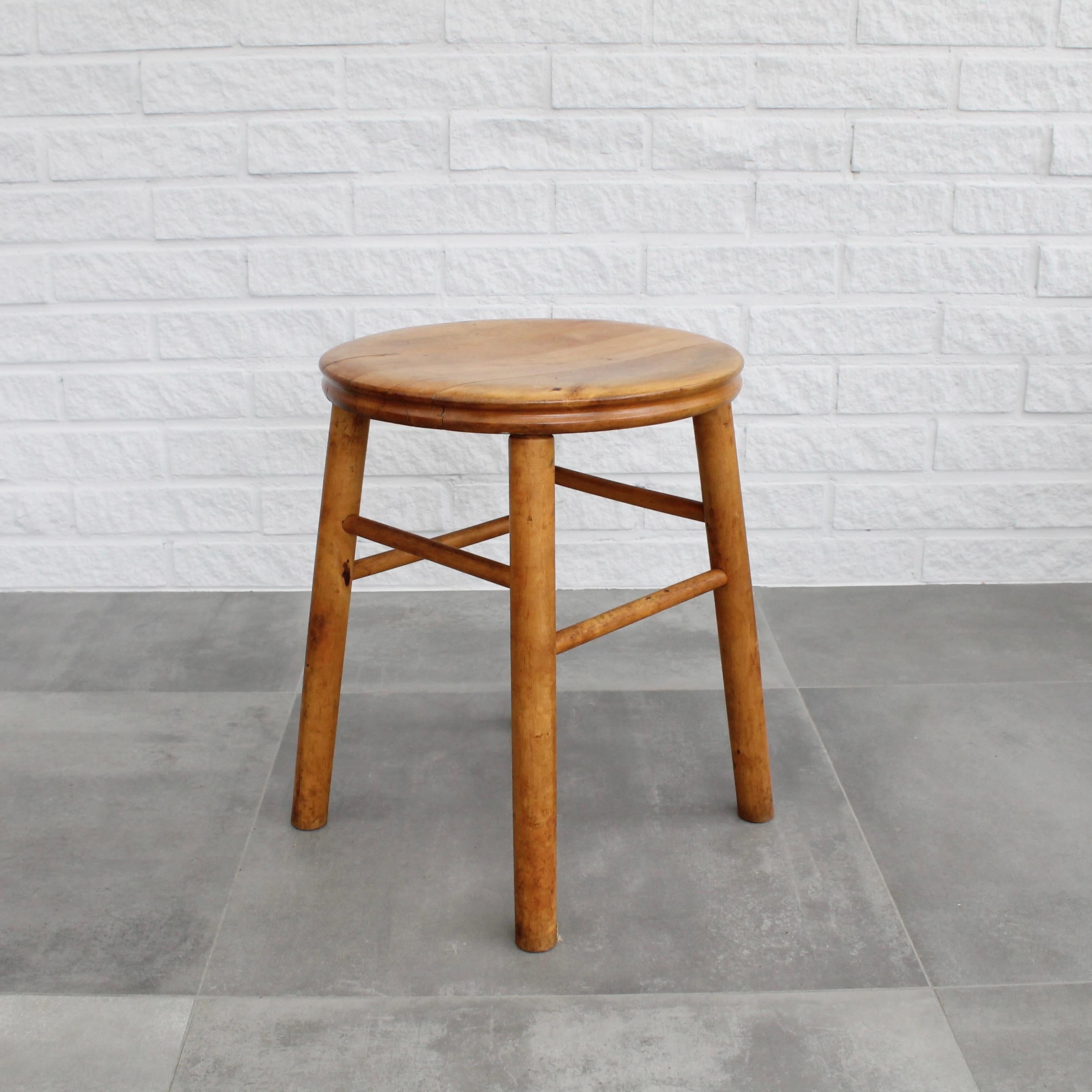 Swedish Four modernist birch stools, minimalist design, Sweden, 1930s For Sale