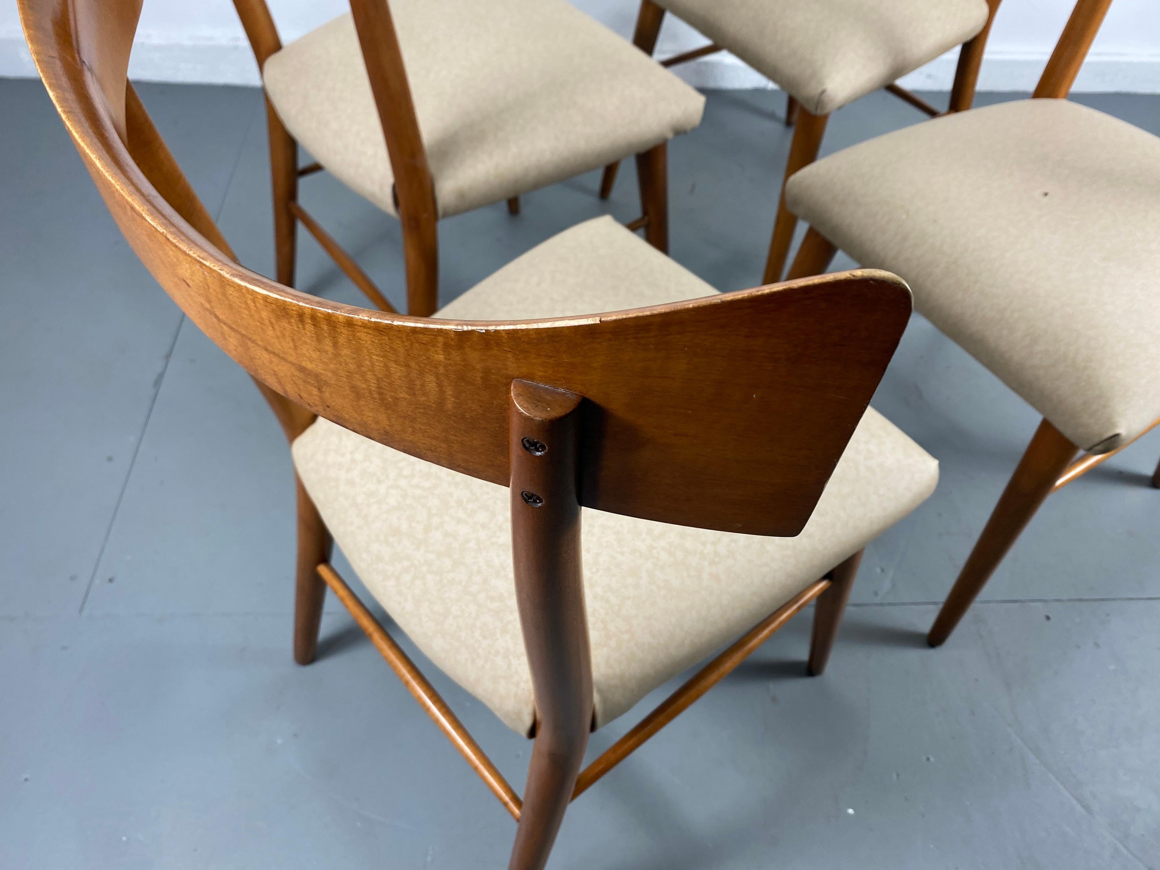 Four Modernist Paul McCobb Winchendon Open Back Dining Chairs 3