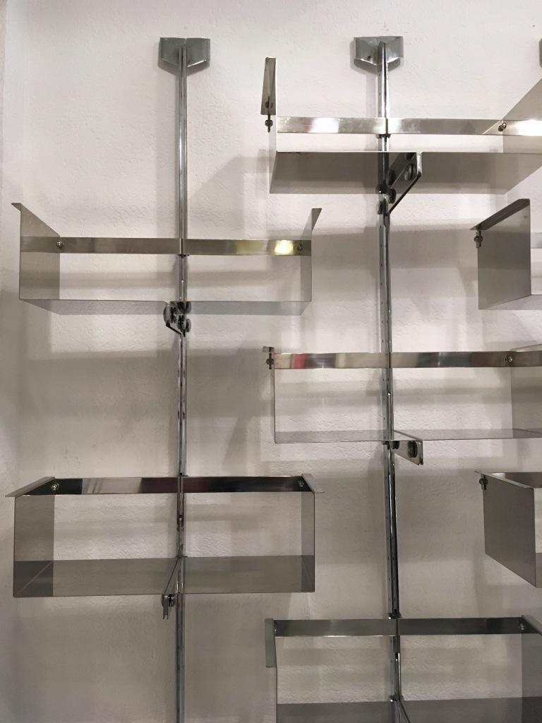 Mid-20th Century Four Modular Wall-Mounted Shelving System by Vittorio Introini for Saporiti 1969