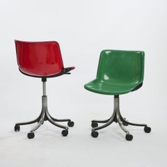 Four Modus Work Chairs by Centro Progetti Tecno, 1972.