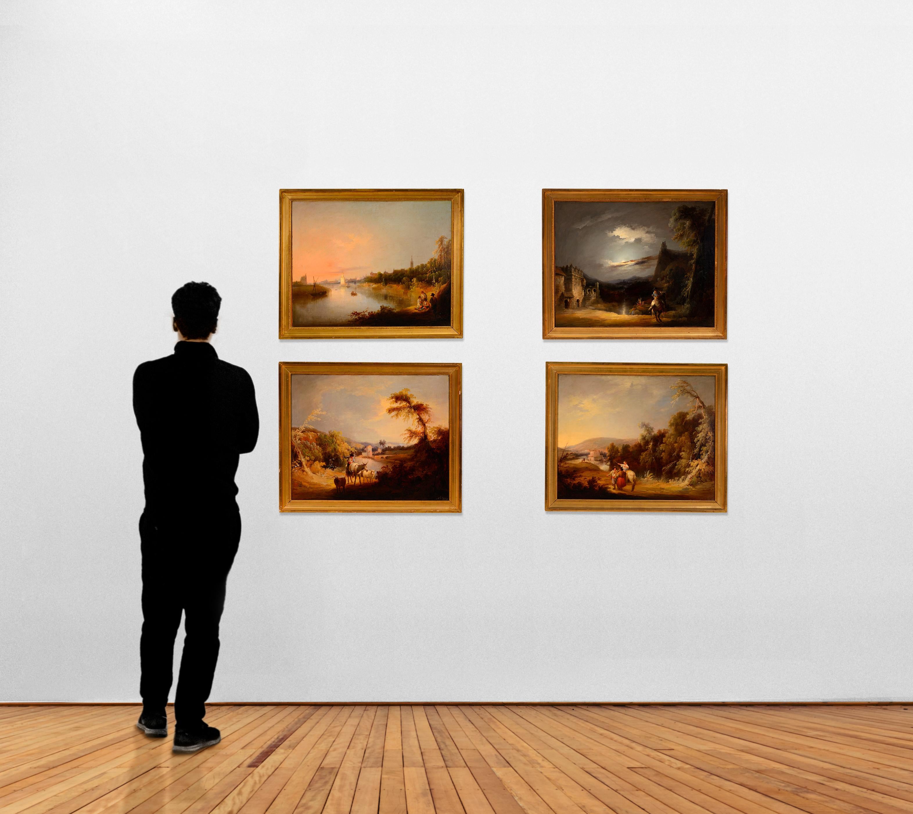 Four Moments of the Day, Seville. Oil on canvas. Barrón y Carrillo, Manuel. 19th in vendita 3