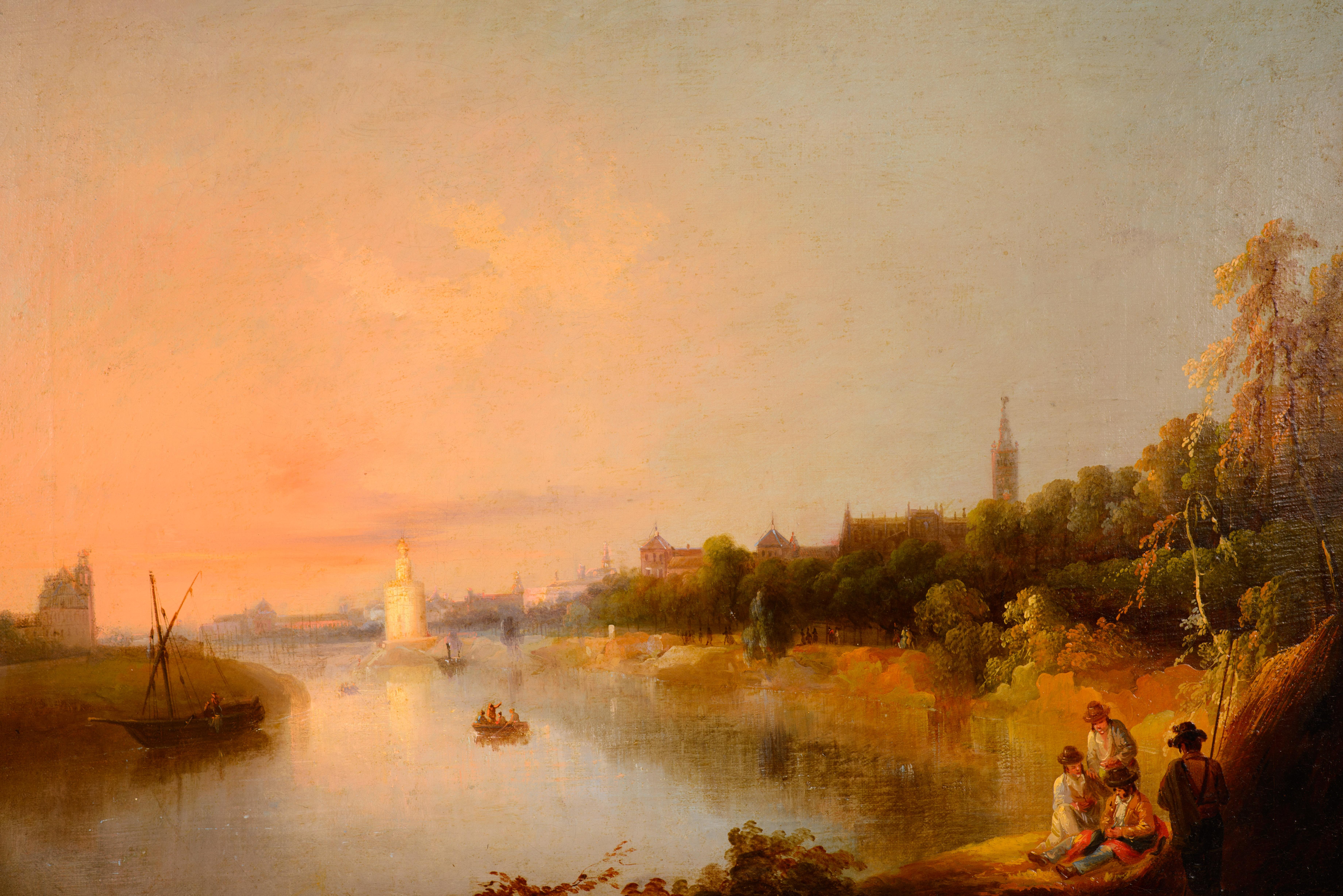 Four Moments of the Day, Seville. Oil on canvas. Barrón y Carrillo, Manuel. 19th in vendita 5