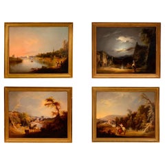 Four Moments of the Day, Seville. Oil on canvas. Barrón y Carrillo, Manuel. 19th