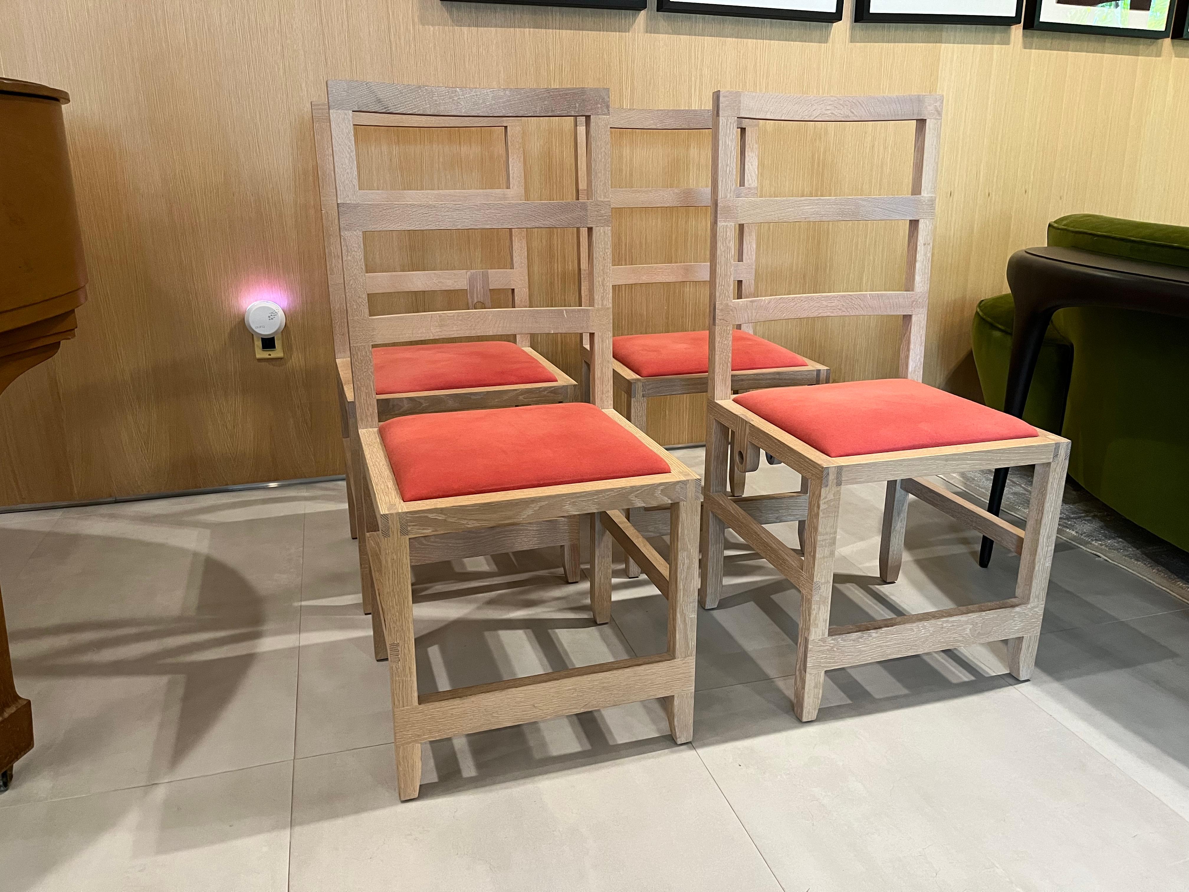 Modern Four Monolith Ladderback Chairs by Phaedo For Sale