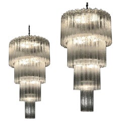 Quattro monumentali lampadari italiani Tronchi Murano, anni '80