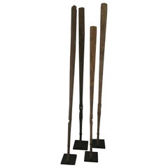 Four Mounted Antique Oars