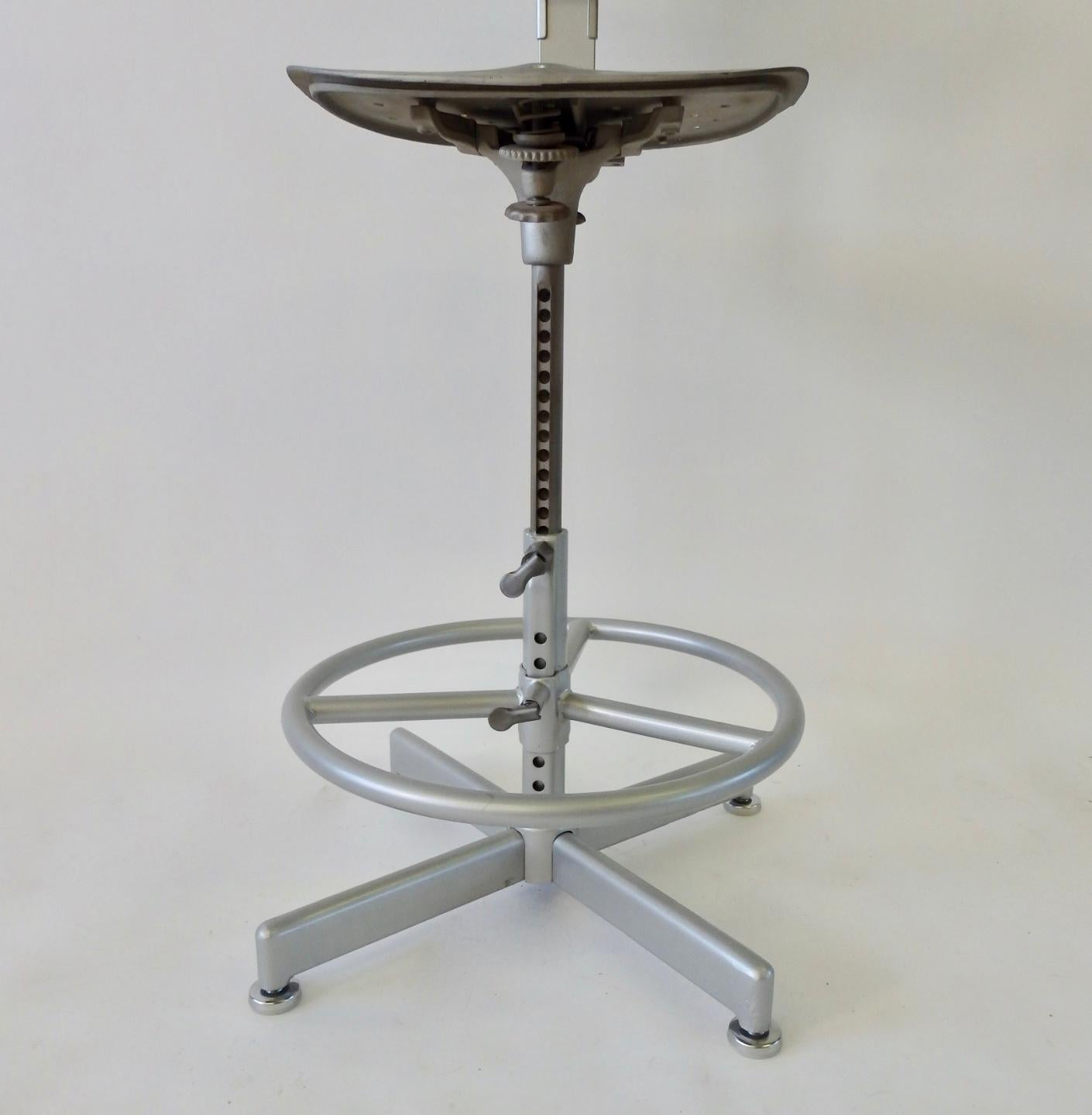 Four Multi Adjustable Industrial Operators Swivel Bar or Counter Stools 3