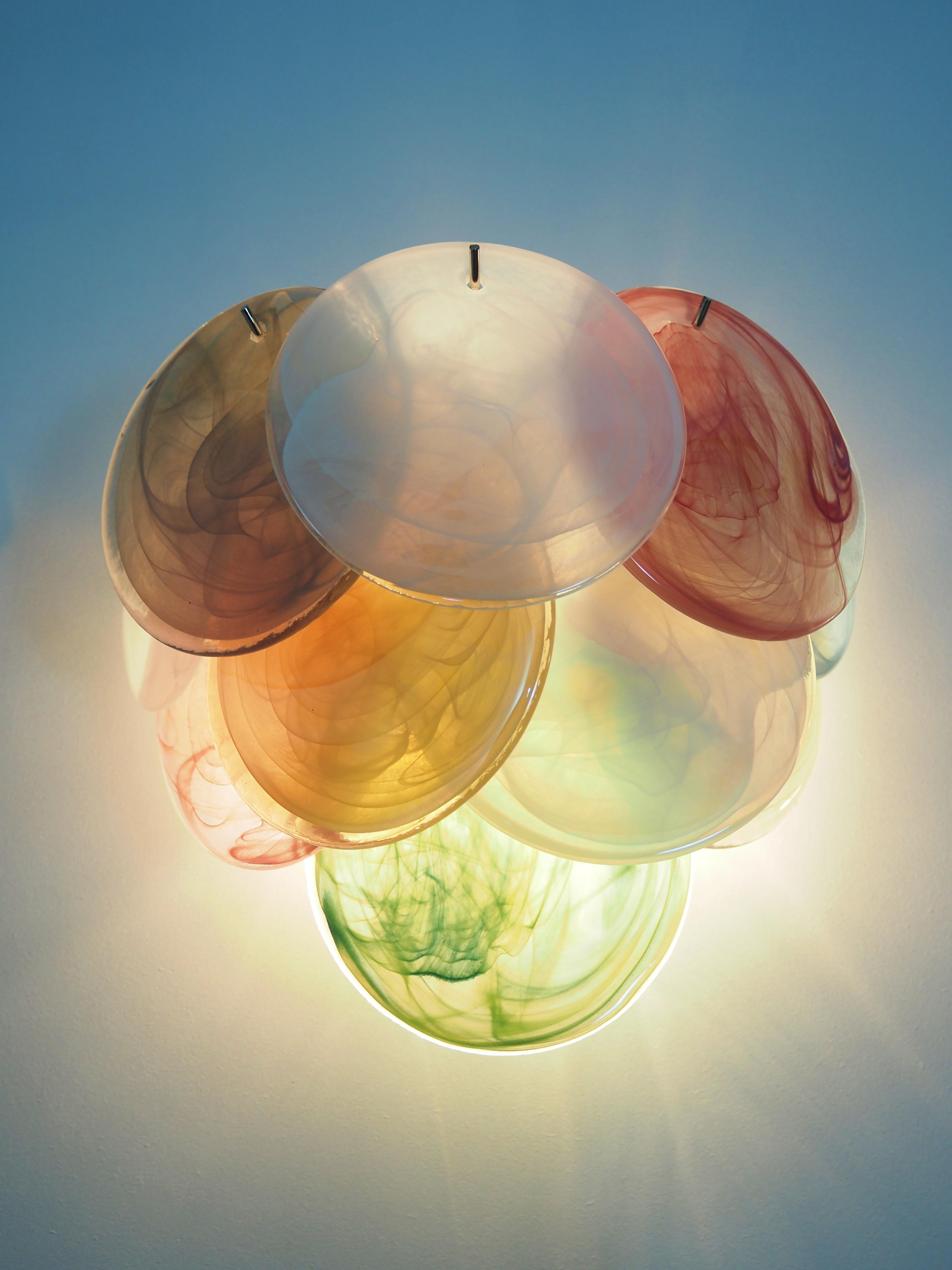 Quattro lampade da parete a disco di Murano in vendita 4