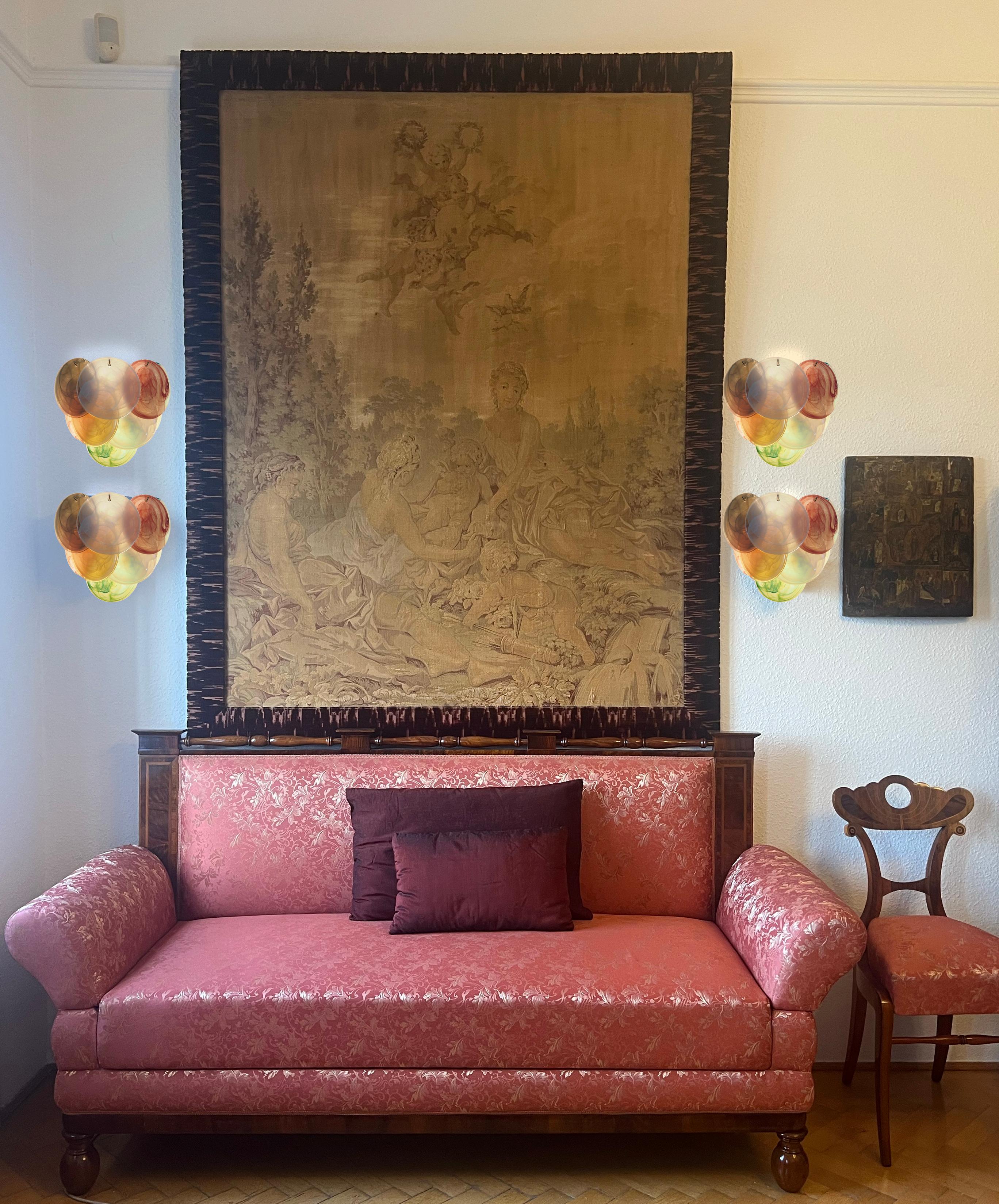 Quattro lampade da parete a disco di Murano In condizioni ottime in vendita a Budapest, HU