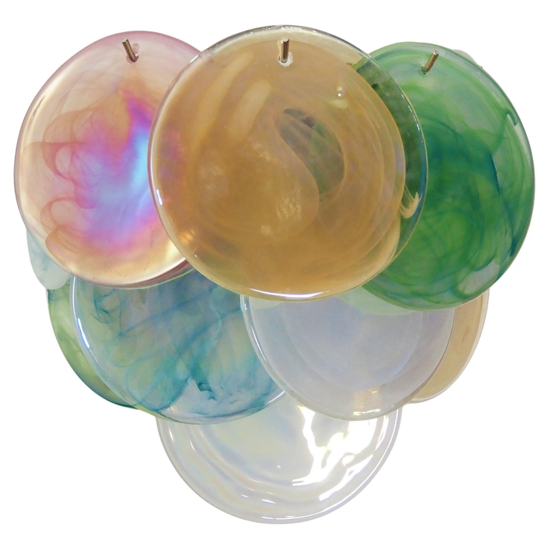 Fine XX secolo Quattro lampade da parete a disco di Murano in vendita