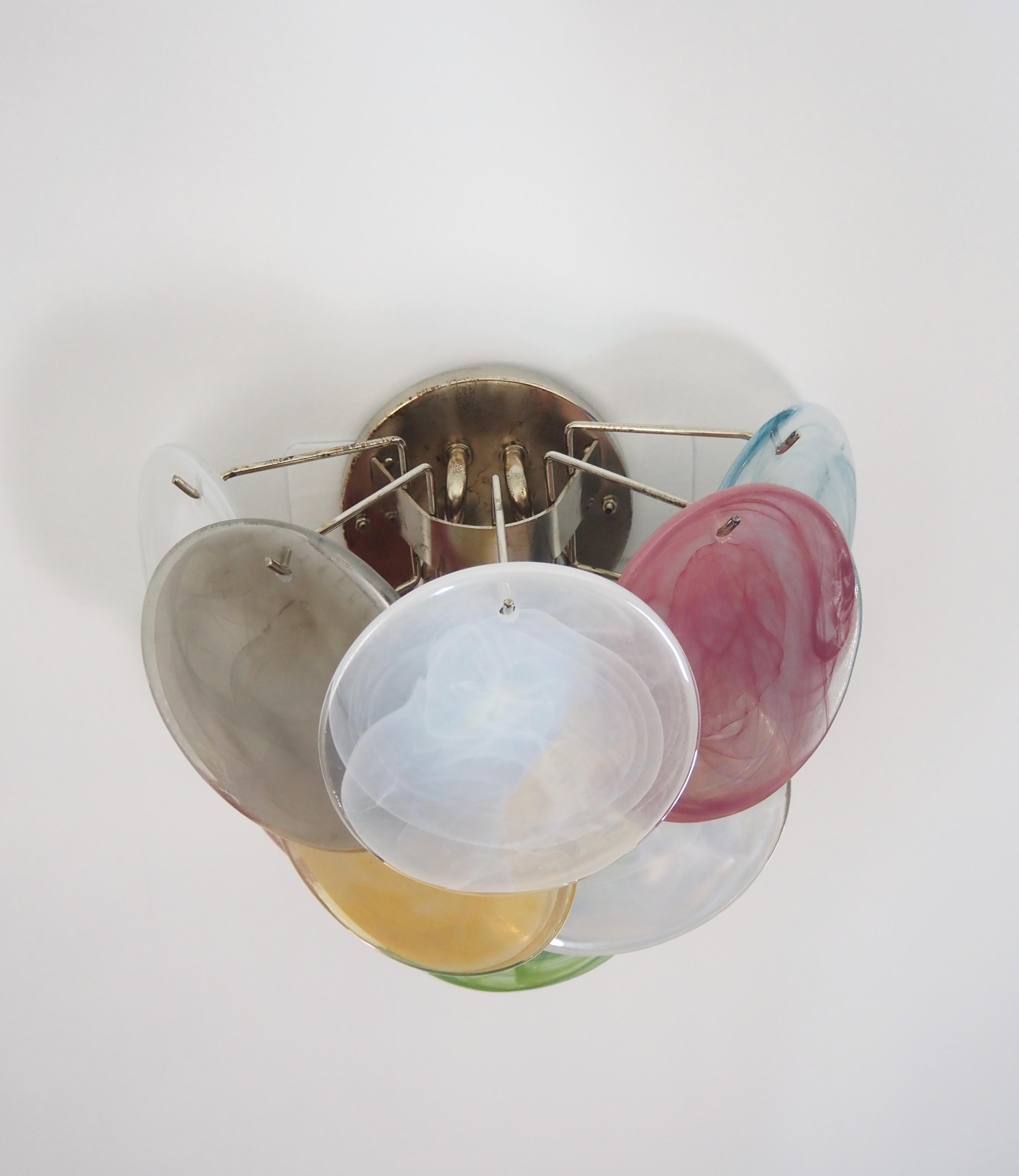 Metallo Quattro lampade da parete a disco di Murano in vendita