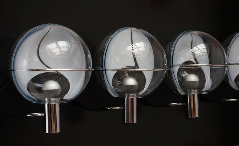 Hollywood Regency Four Murano Glass Sconces Attributed to Toni Zuccheri