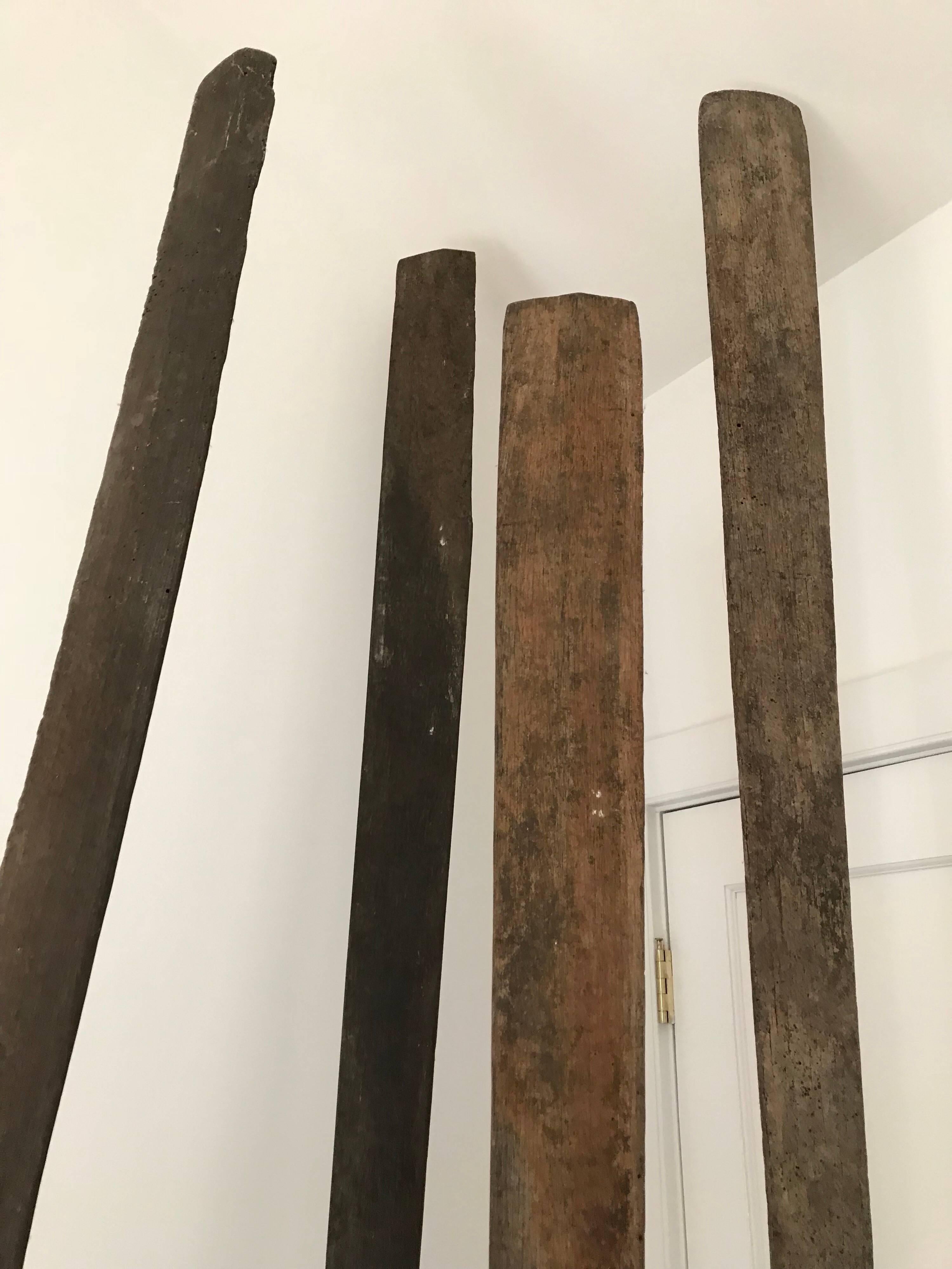 Balinese Four Mounted Antique Oars