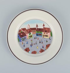 Four "Naif" Porcelain Plates, Villeroy & Boch, Luxemburg, Design Gérard Laplau