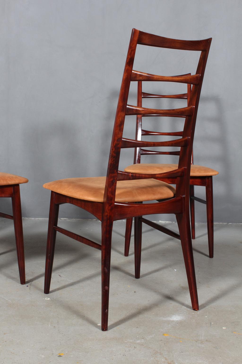 Leather Four Niels Koefoed Dining Chairs, Model 