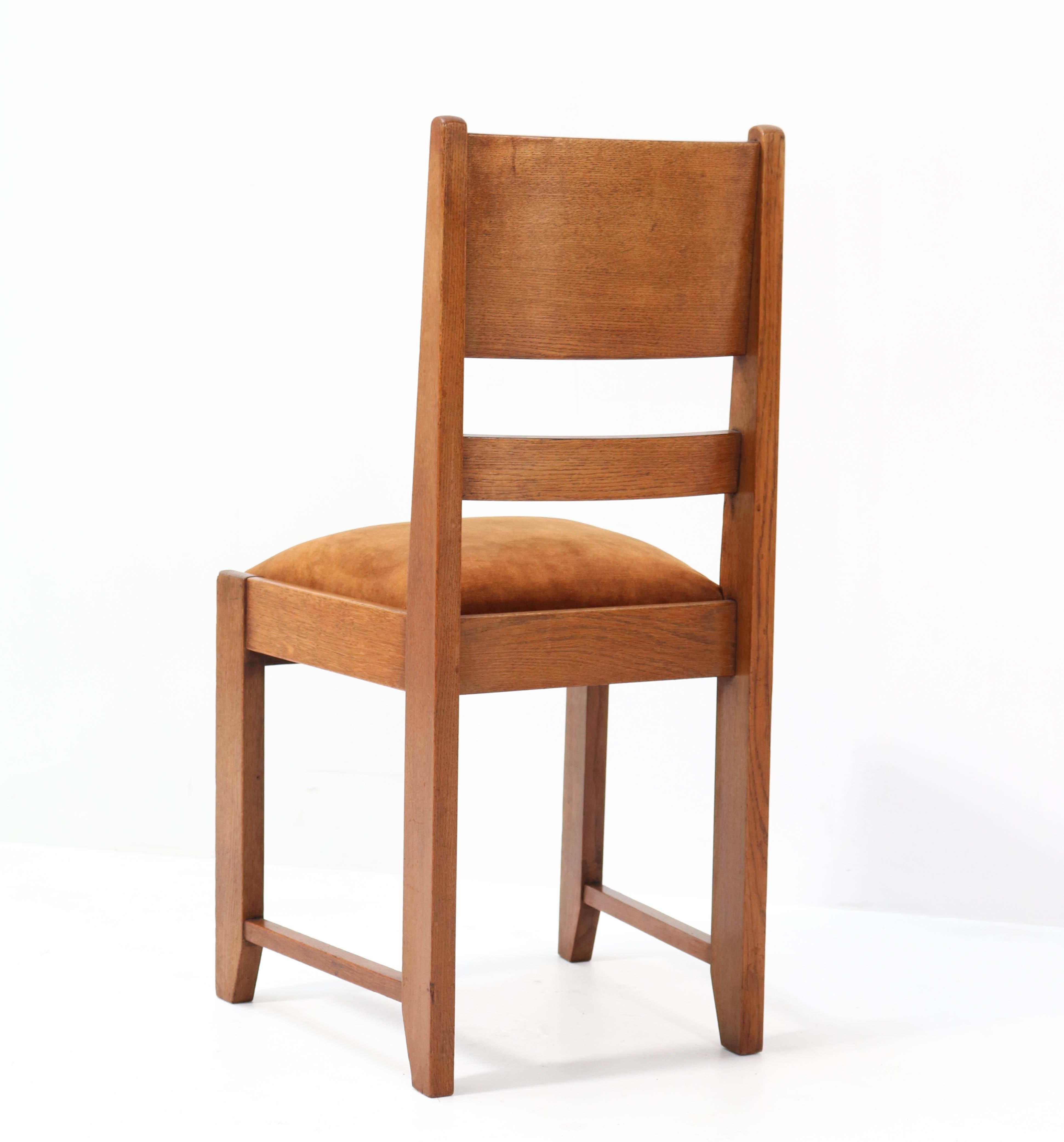 Four Oak Art Deco Haagse School Dining Room Chairs, 1920s 2