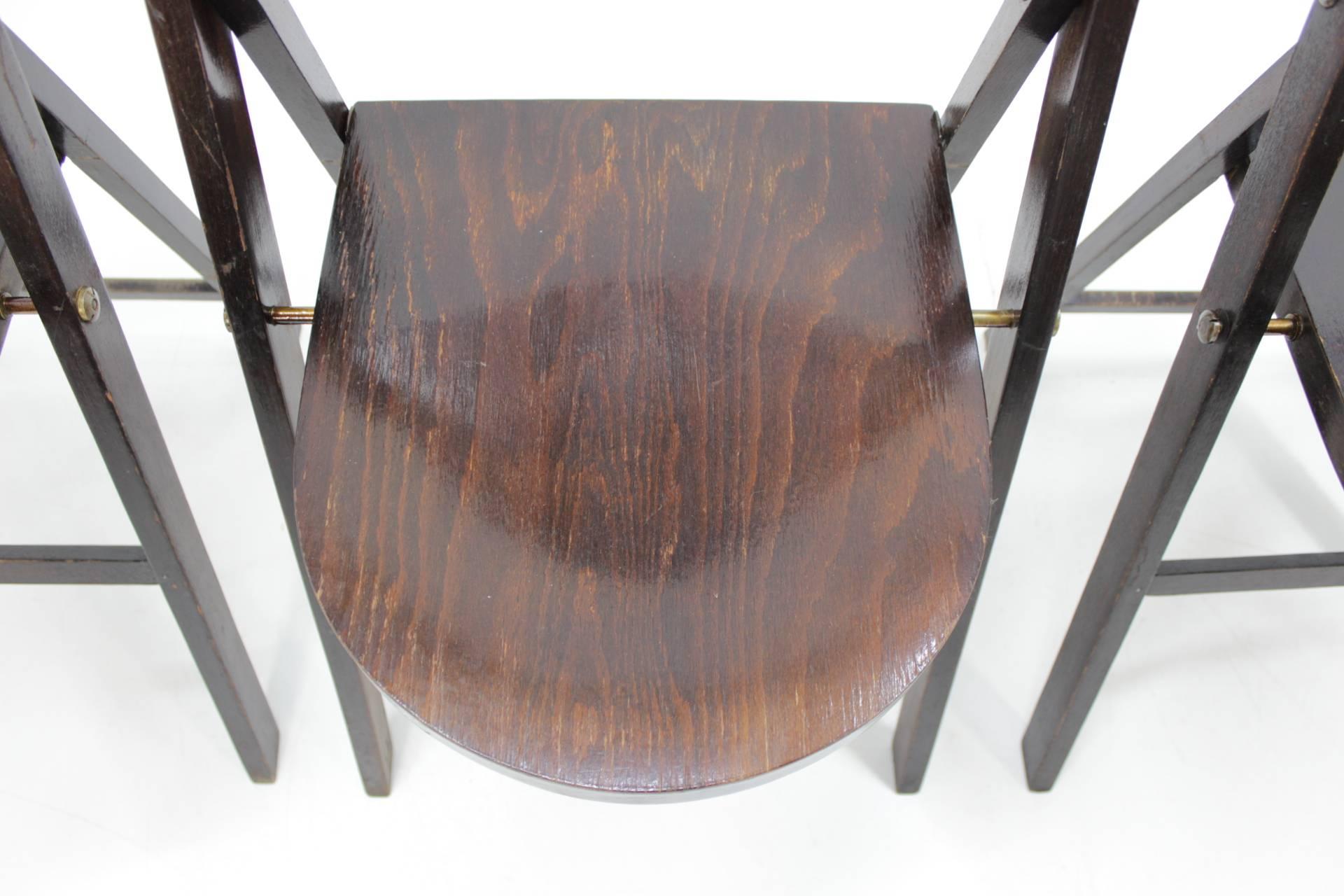 Czech Four of Bauhaus Thonet Folding Chairs, B 751