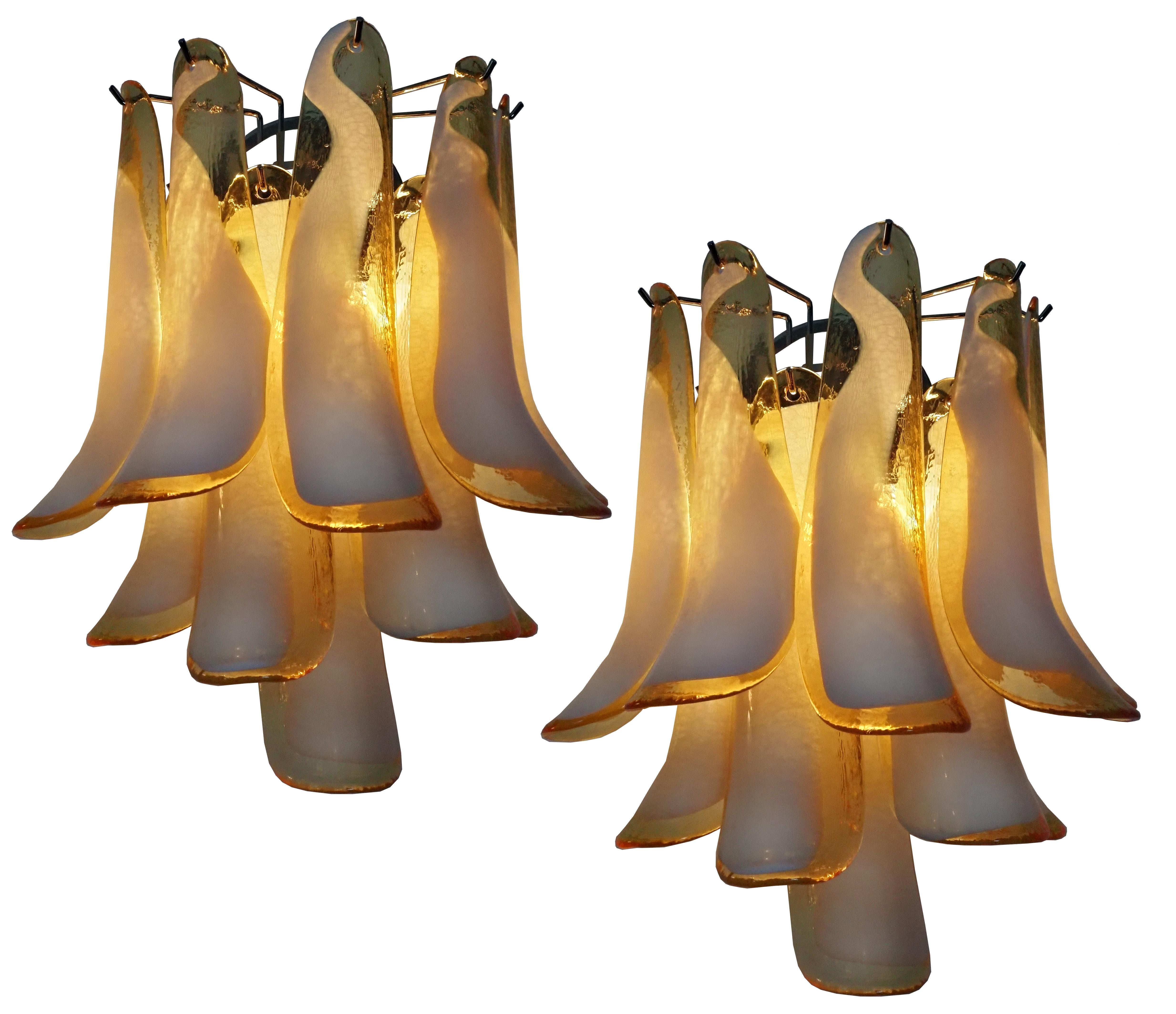 Four of Italian Milk and Honey Murano Sconces For Sale 7