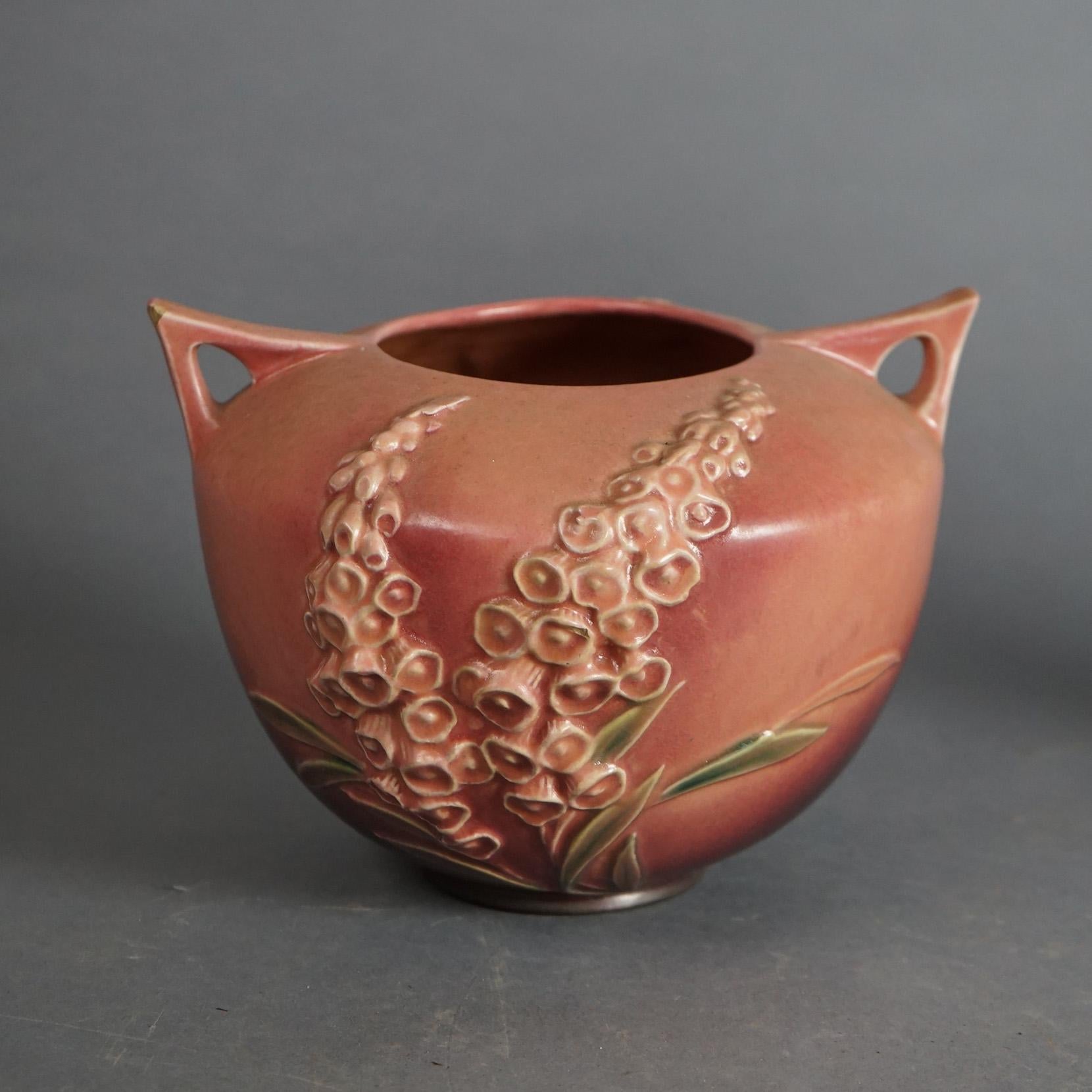 20th Century Four of Pink Roseville Pottery in the Foxglove Pattern Mid 20thC