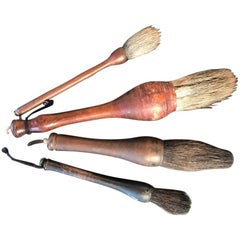 Four Old Japanese and Chinese Ink Wash Painting Calligraphy Brushes, Rare Find