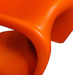 Four Orange and Green Junior Panton Chairs