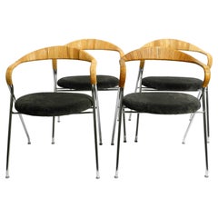 Four Original 1950s Hans Eichenberger "Saffa" HE103 Chairs for Dietiker & Co. AG