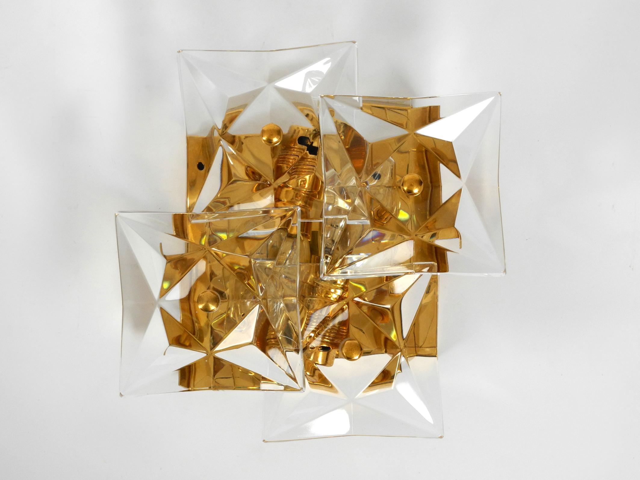 Four Original 1960s Kinkeldey Crystal Glass Brass Wall Lamps 10