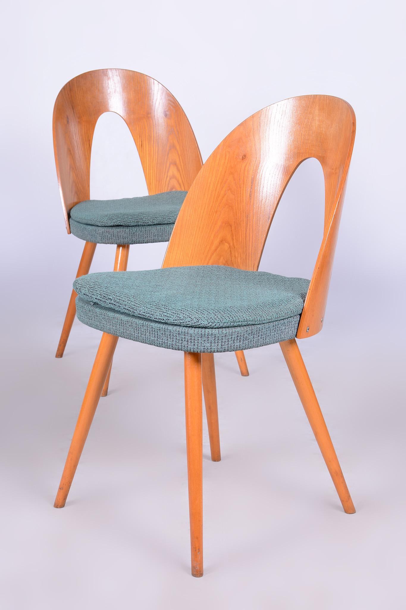Four Original Midcentury Chairs, Ash, Antonin Suman, Czechia, 1930s In Good Condition In Horomerice, CZ