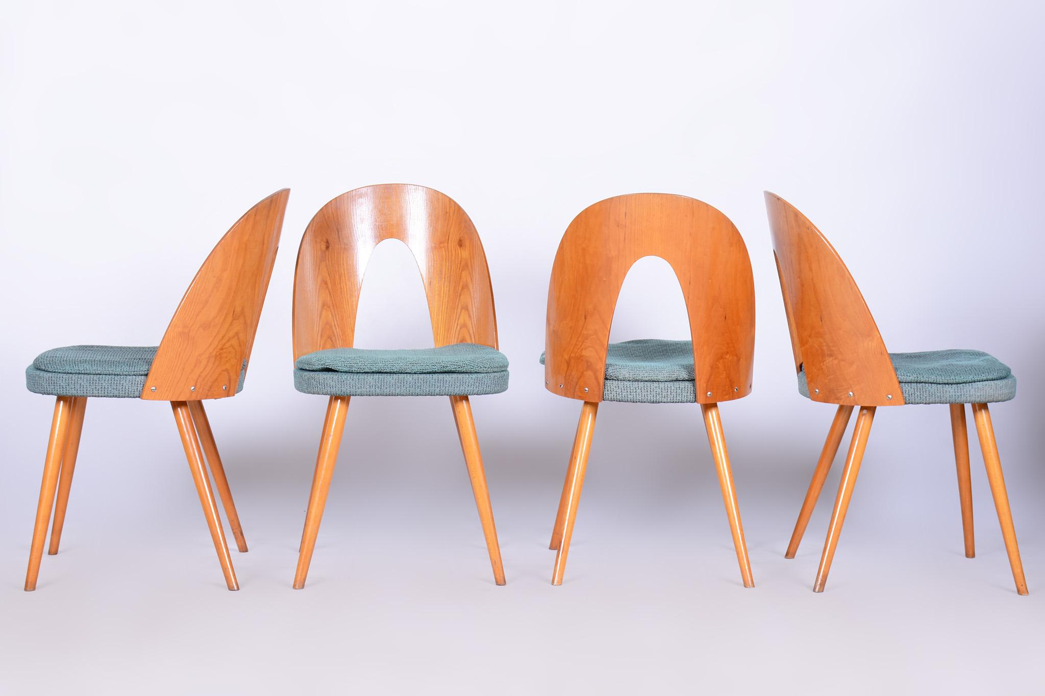 Four Original Midcentury Chairs, Ash, Antonin Suman, Czechia, 1930s 1