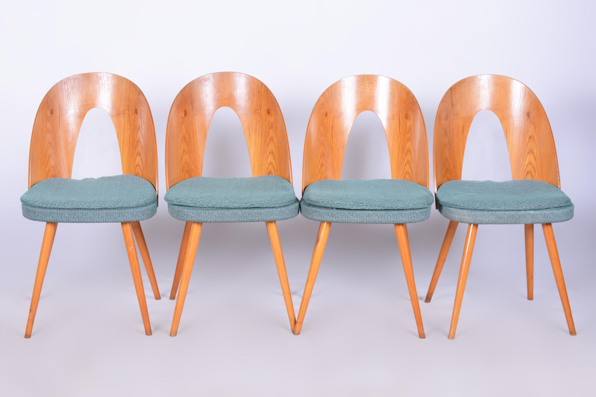 Four Original Midcentury Chairs, Ash, Antonin Suman, Czechia, 1930s 2
