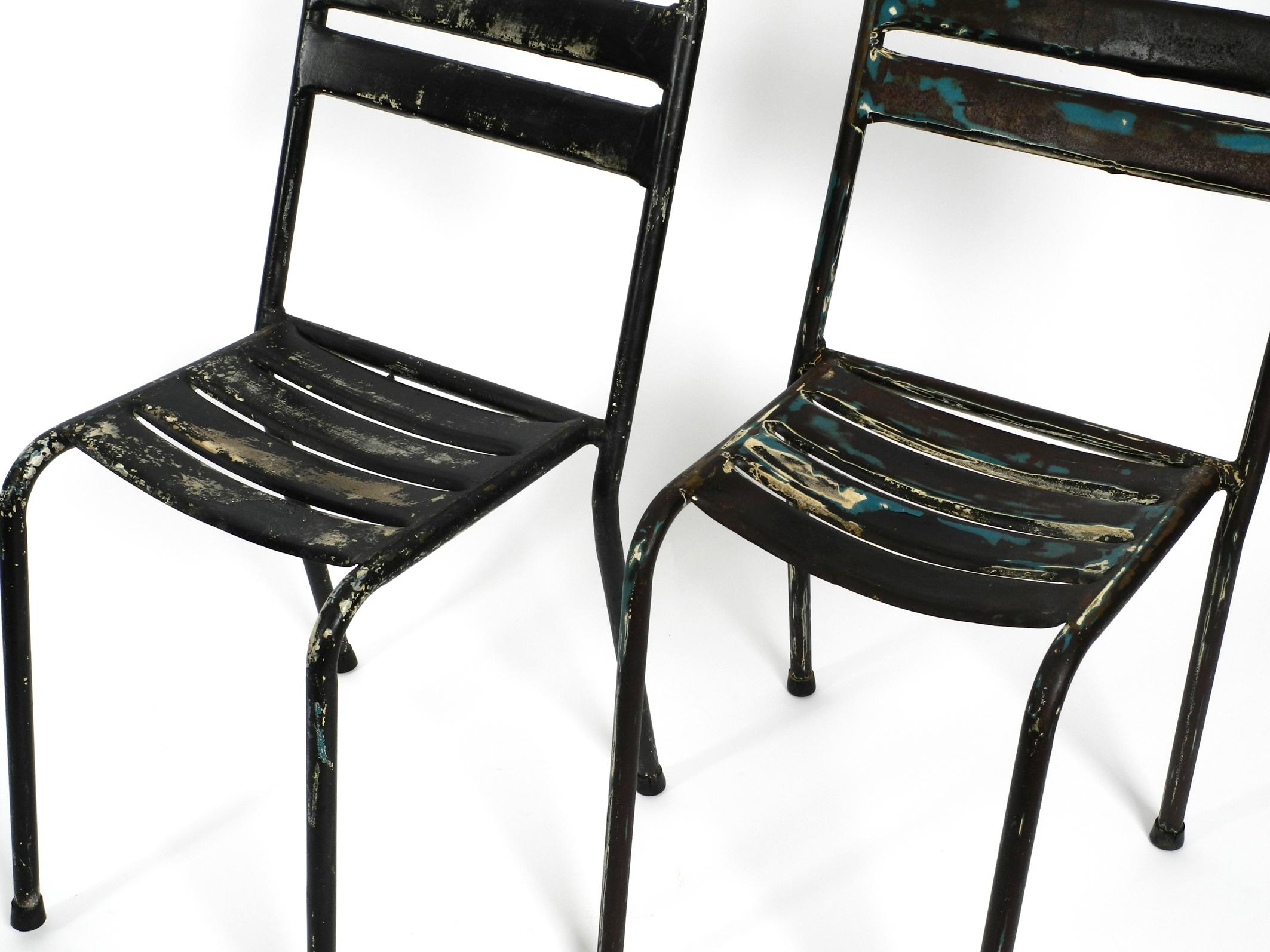 Four Original Sanded Tolix Bistro Café Chairs Design Xavier Pauchard, France 5