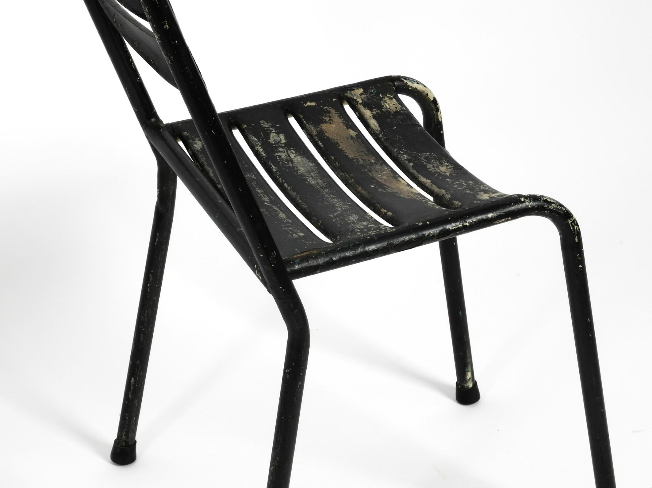 Four Original Sanded Tolix Bistro Café Chairs Design Xavier Pauchard, France 6