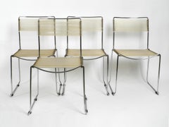 Four Original Very Well Preserved 1970s Spaghetti Chairs with Chromed Frames