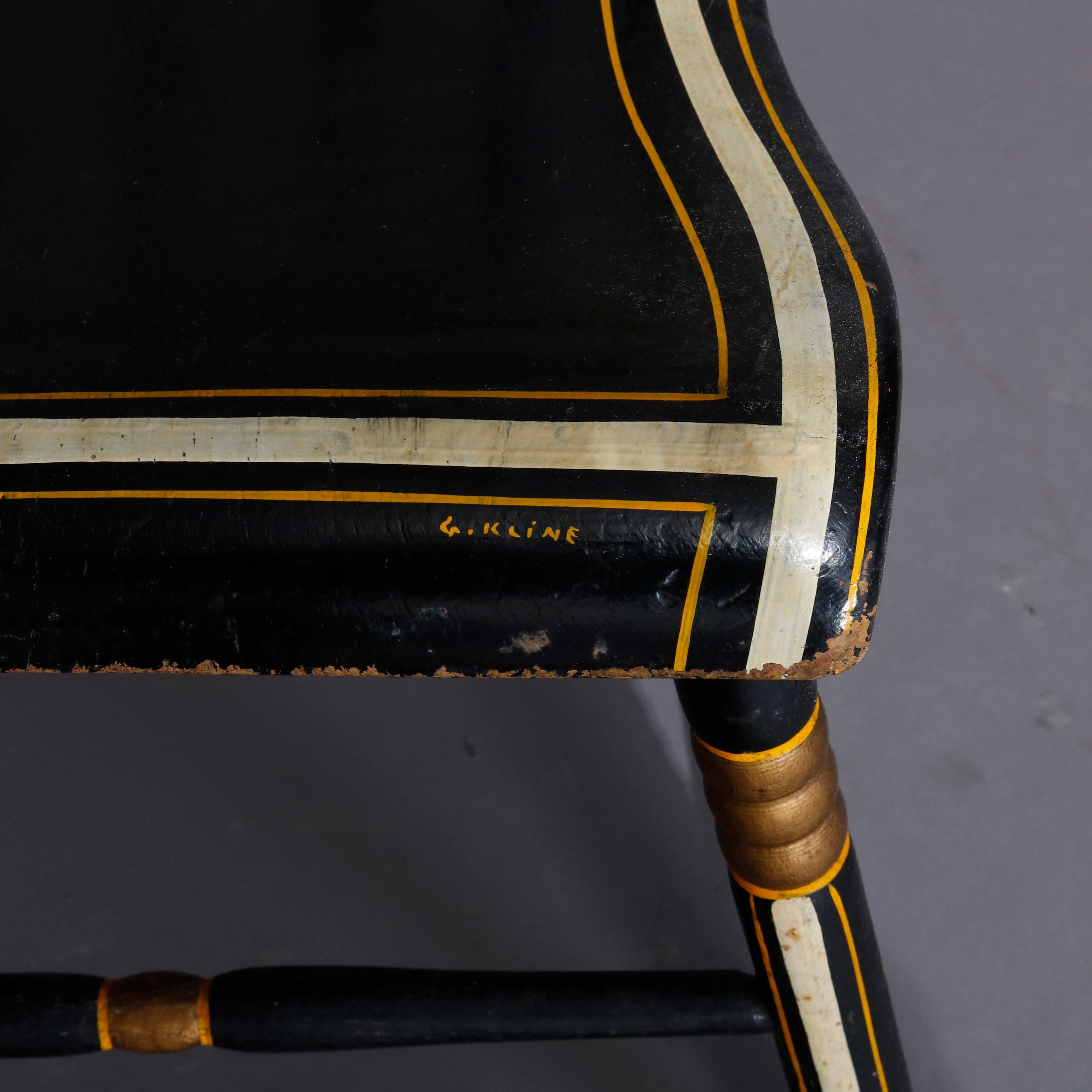 Four Paint and Gilt Decorated Hitchcock Style Side Chairs, 19th Century 4