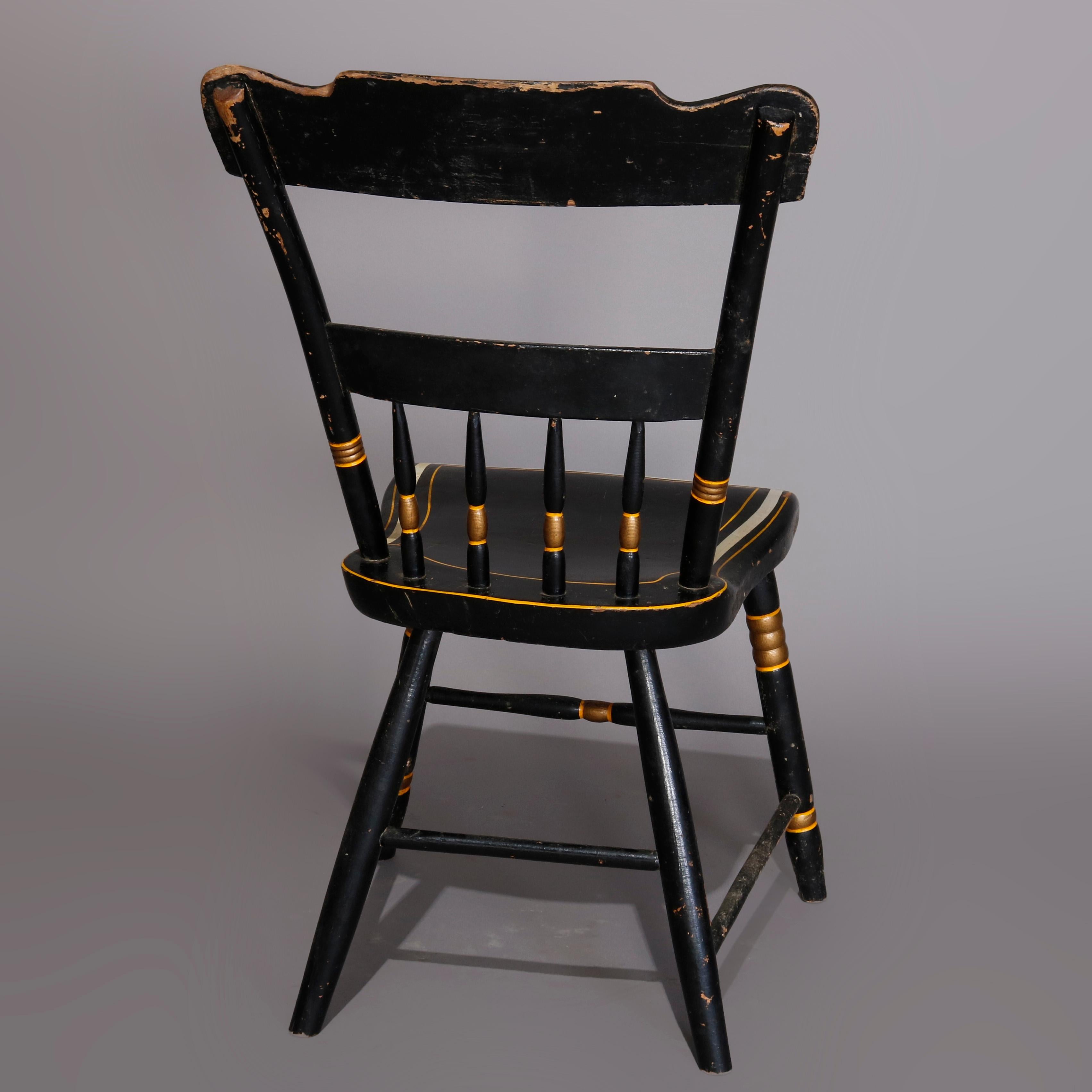 Four Paint and Gilt Decorated Hitchcock Style Side Chairs, 19th Century 7