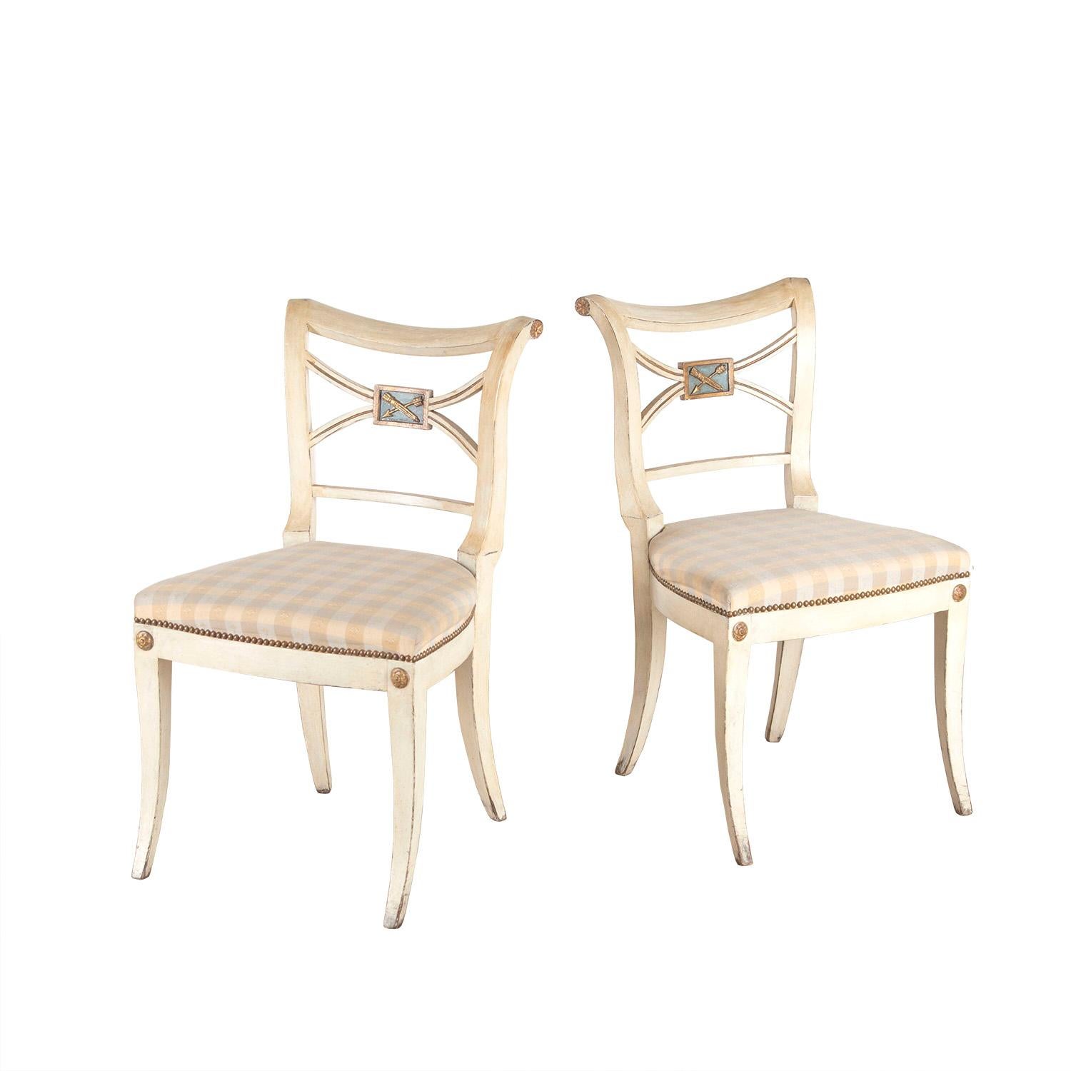 Four Painted Swedish Dining Chairs 1