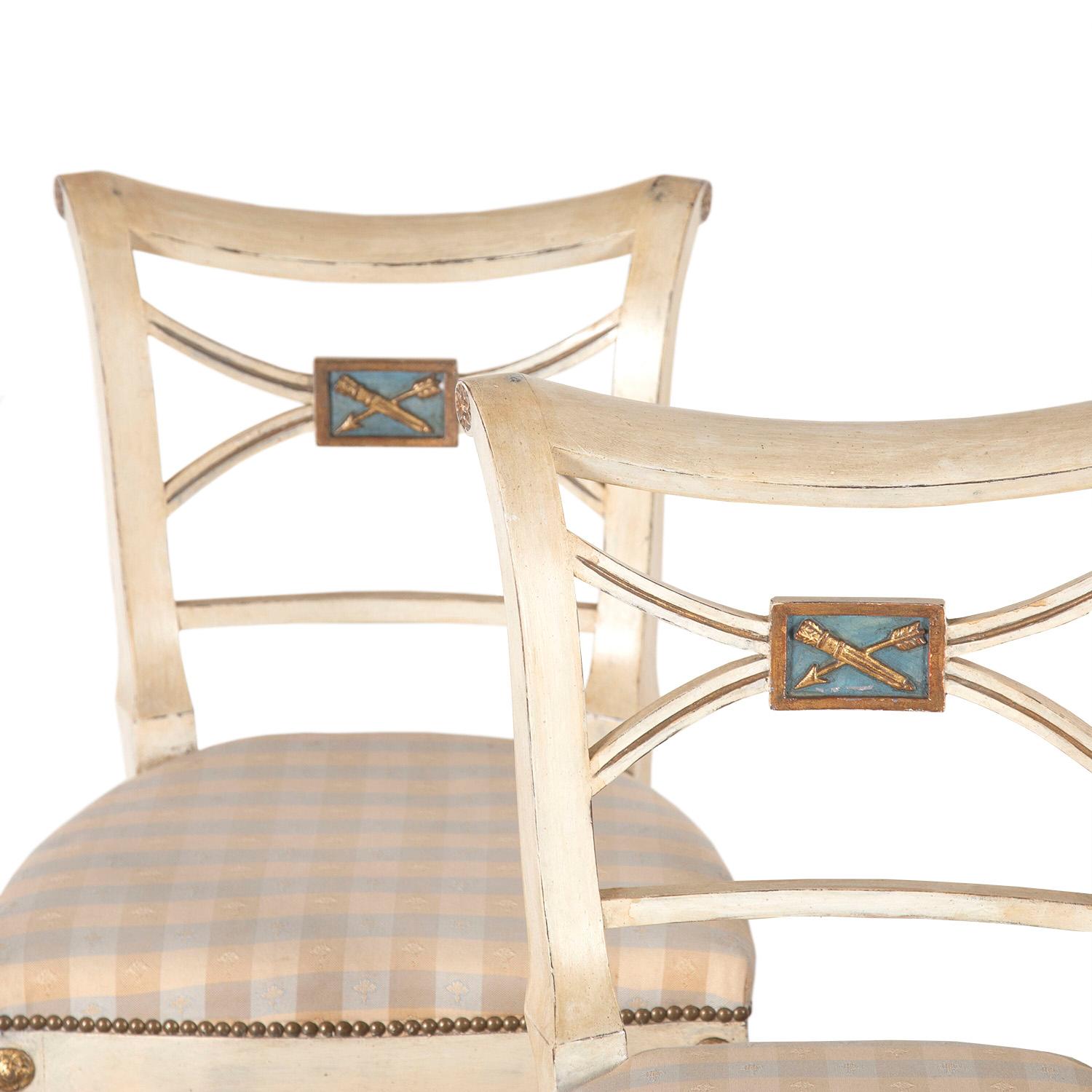 Four Painted Swedish Dining Chairs 3