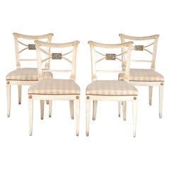Four Painted Swedish Dining Chairs