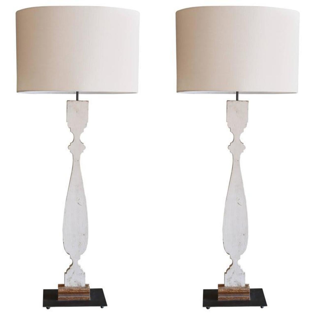 Contemporary Painted Wood Silhouette Lamps