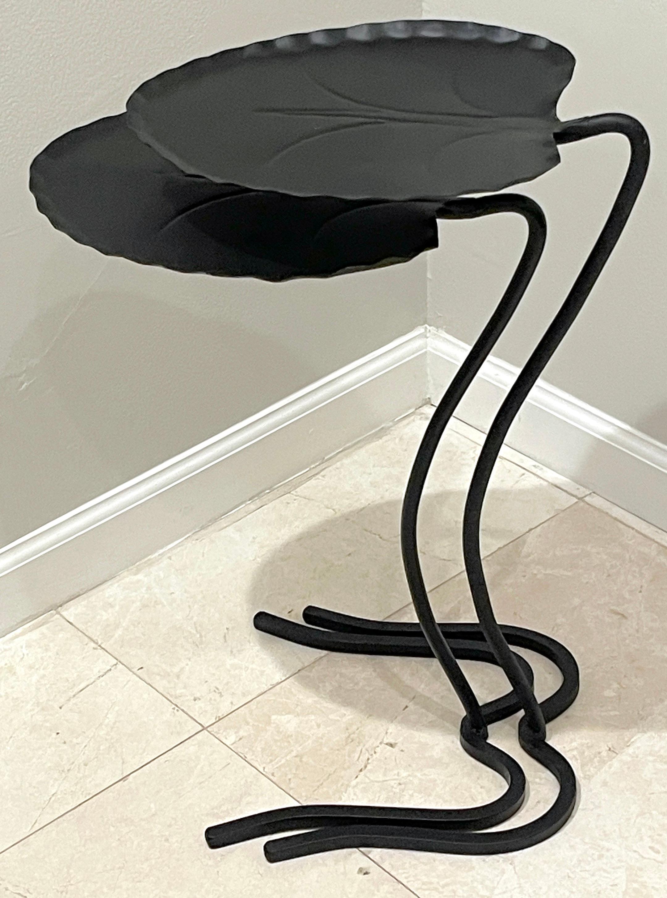 Wrought Iron Three Pair of Salterini-Tempestini Lily Pad Nesting Tables, Sold in Pairs 
