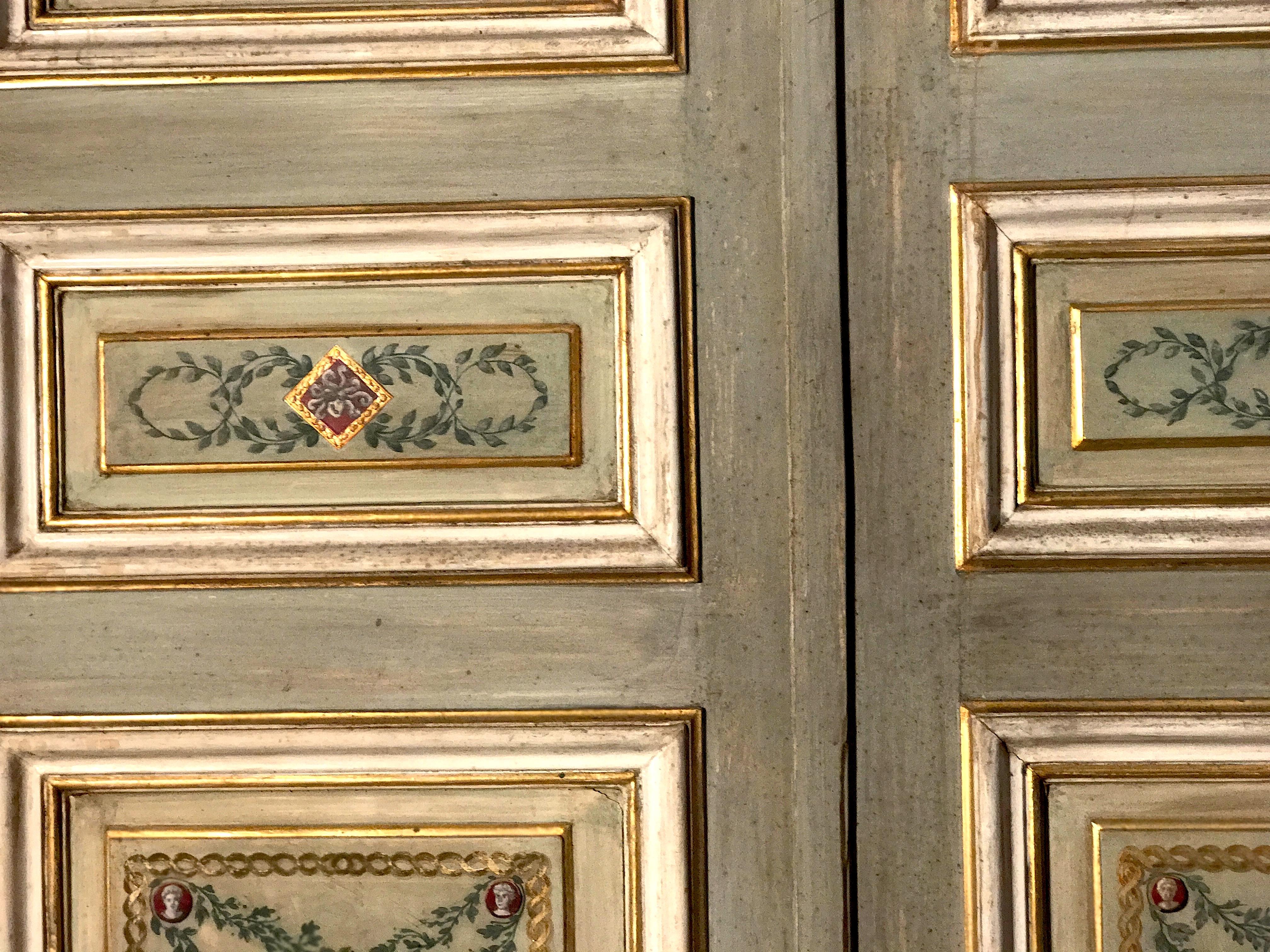 Four Pairs of 19th Century Italian Painted Doors or Panelling 10
