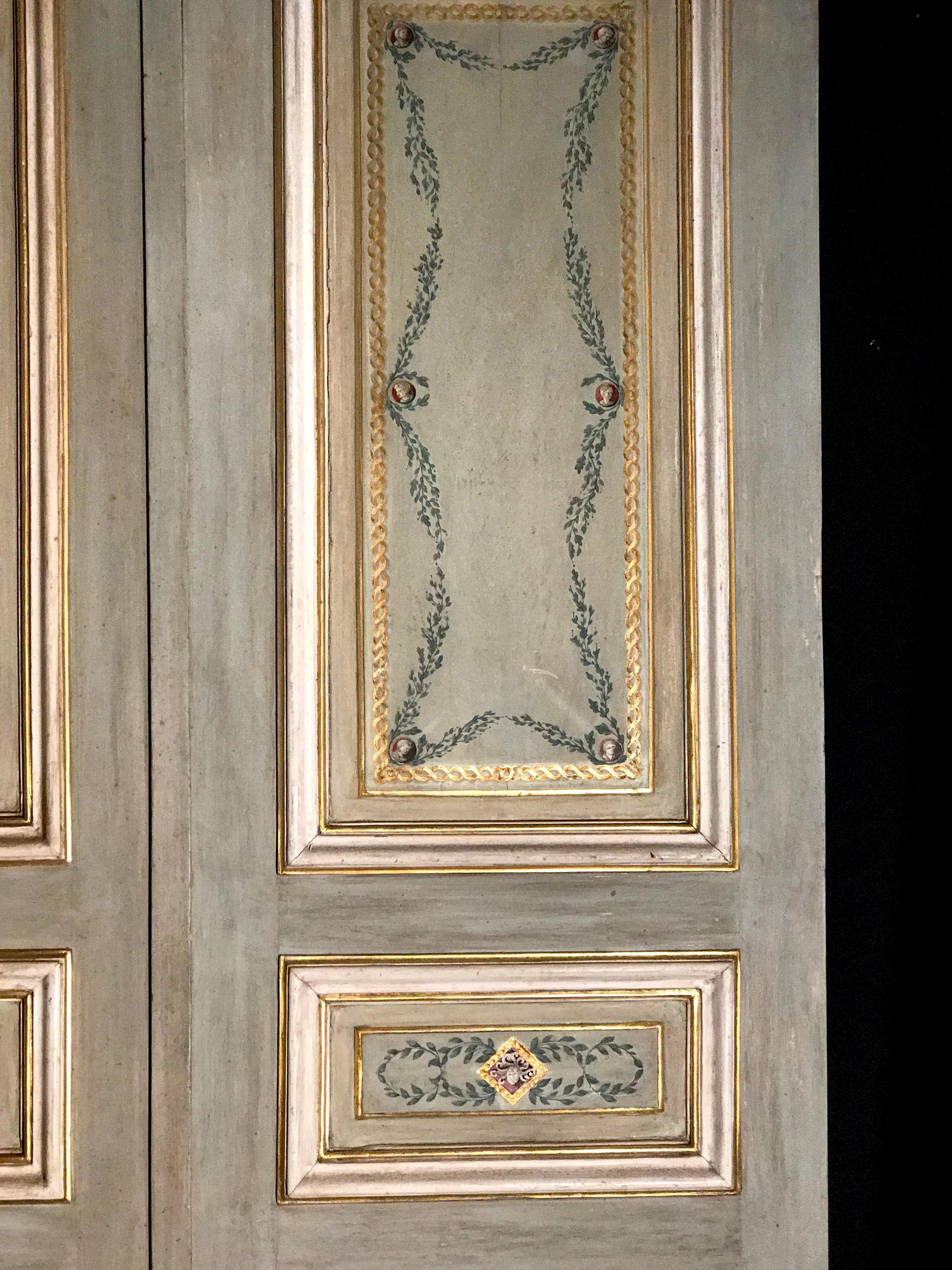 Four Pairs of 19th Century Italian Painted Doors or Panelling 2