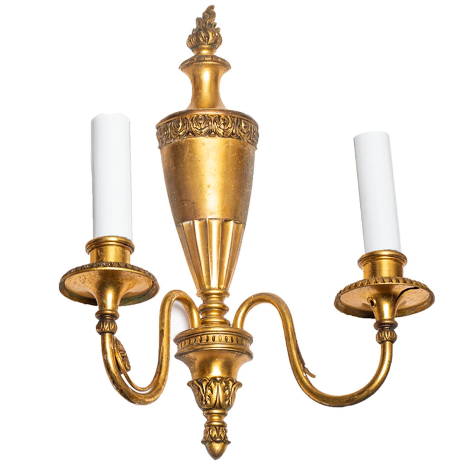 Four pairs of Adam style bronze sconces attributed to Caldwell.

 