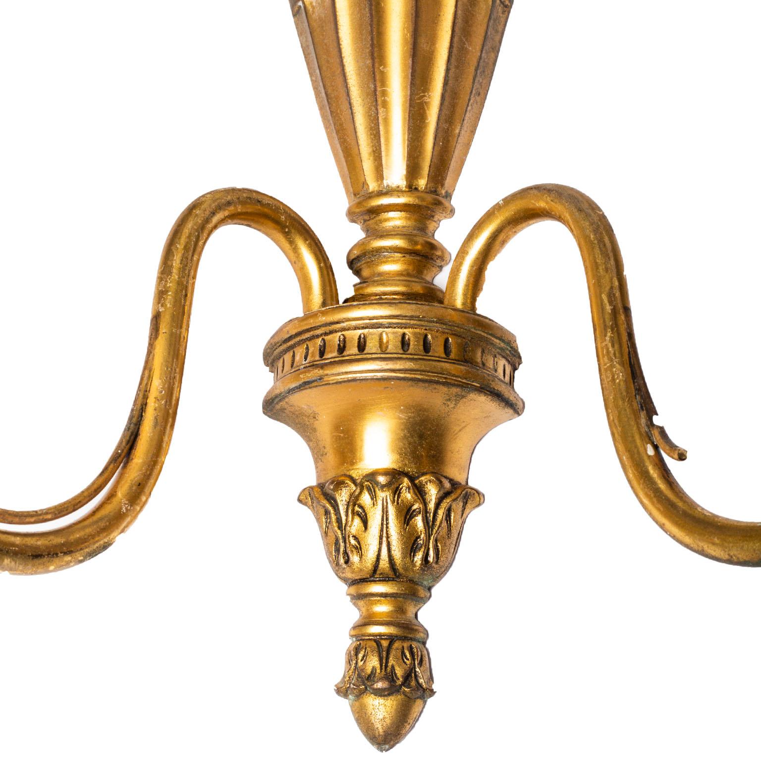 American Four Pairs of Adam Style Bronze Sconces Attributed to Caldwell For Sale