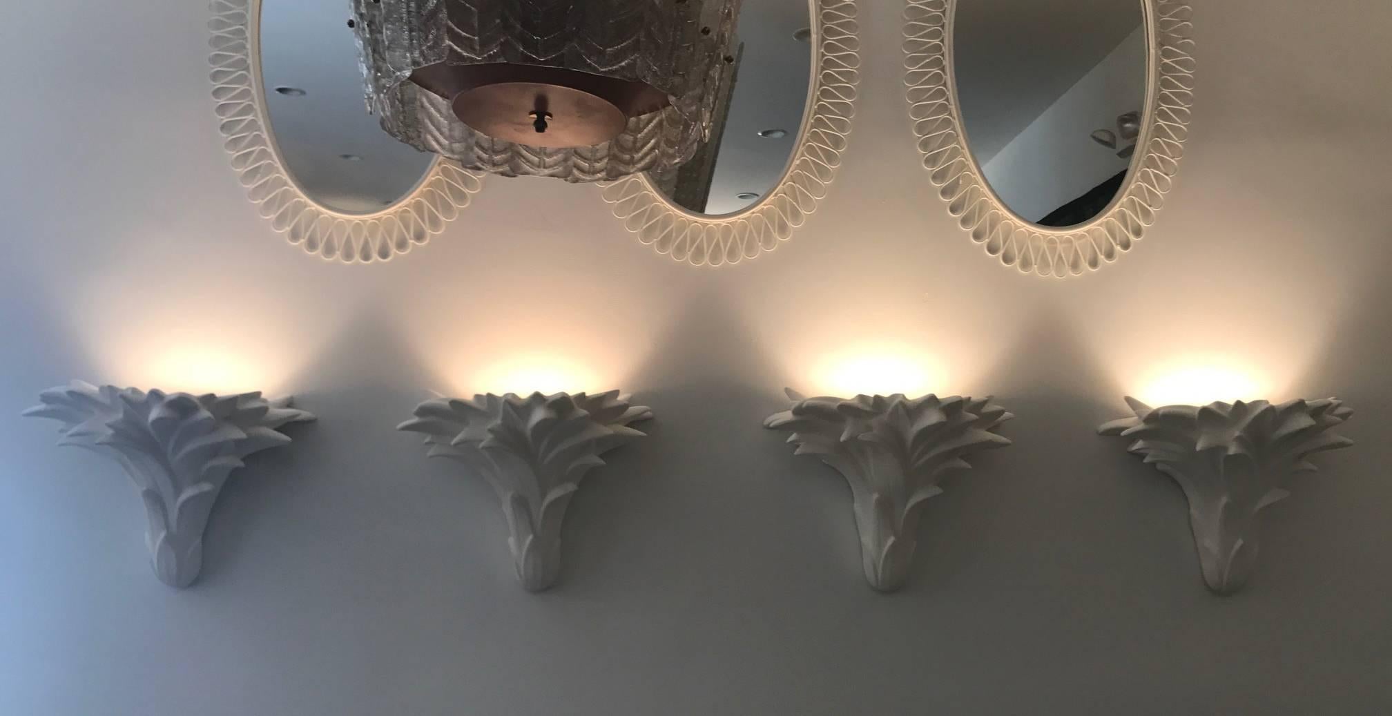 American Four Serge Roche Style Palm Sconces